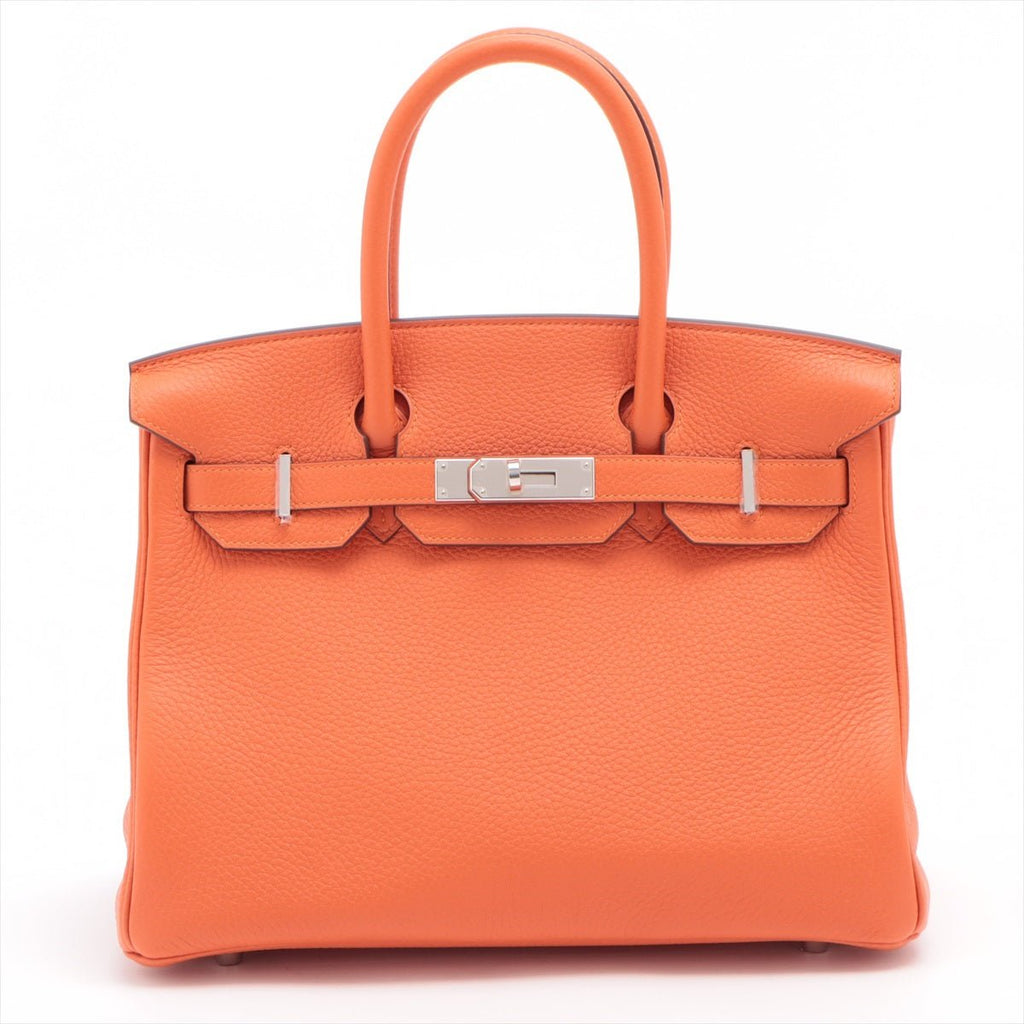 Birkin 30 Taurillon Clemence Feu Silver Hardware