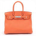 Birkin 30 Taurillon Clemence Feu Silver Hardware
