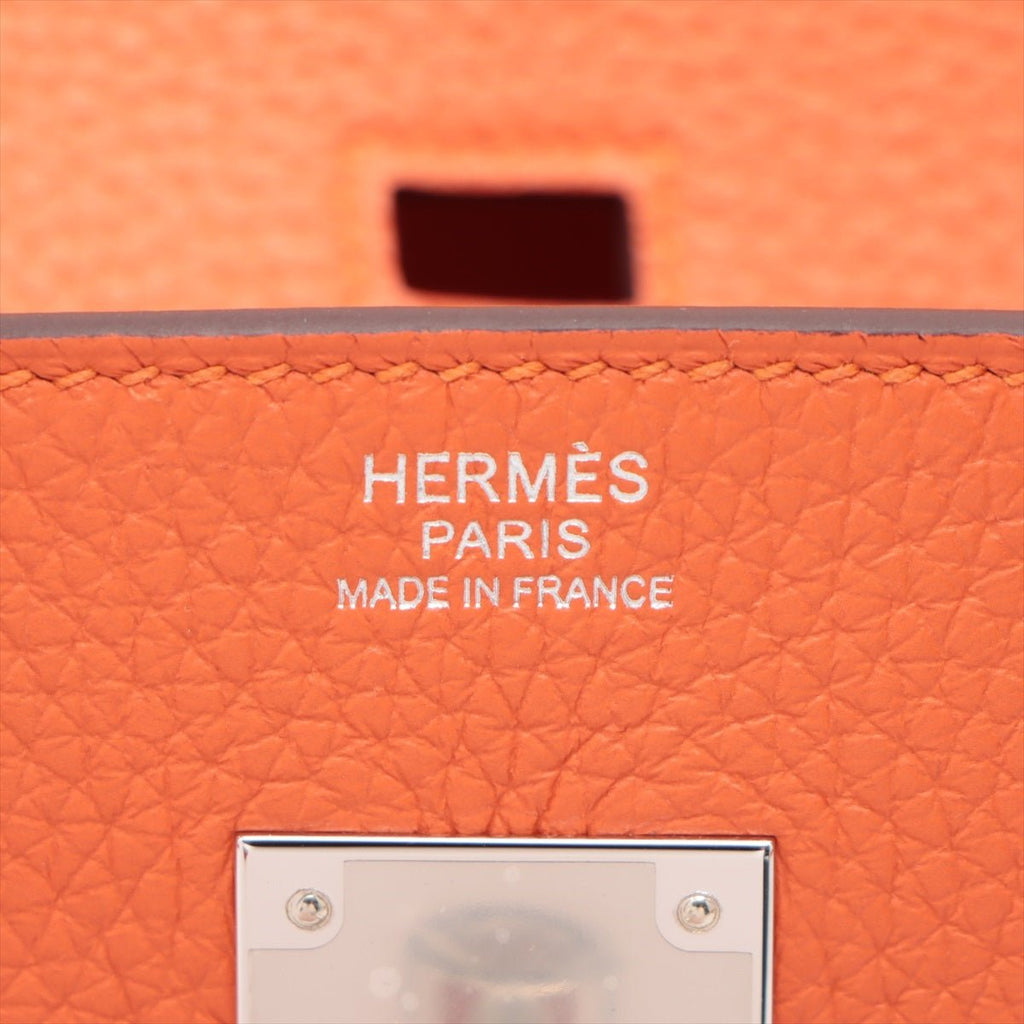 Birkin 30 Taurillon Clemence Feu Silver Hardware