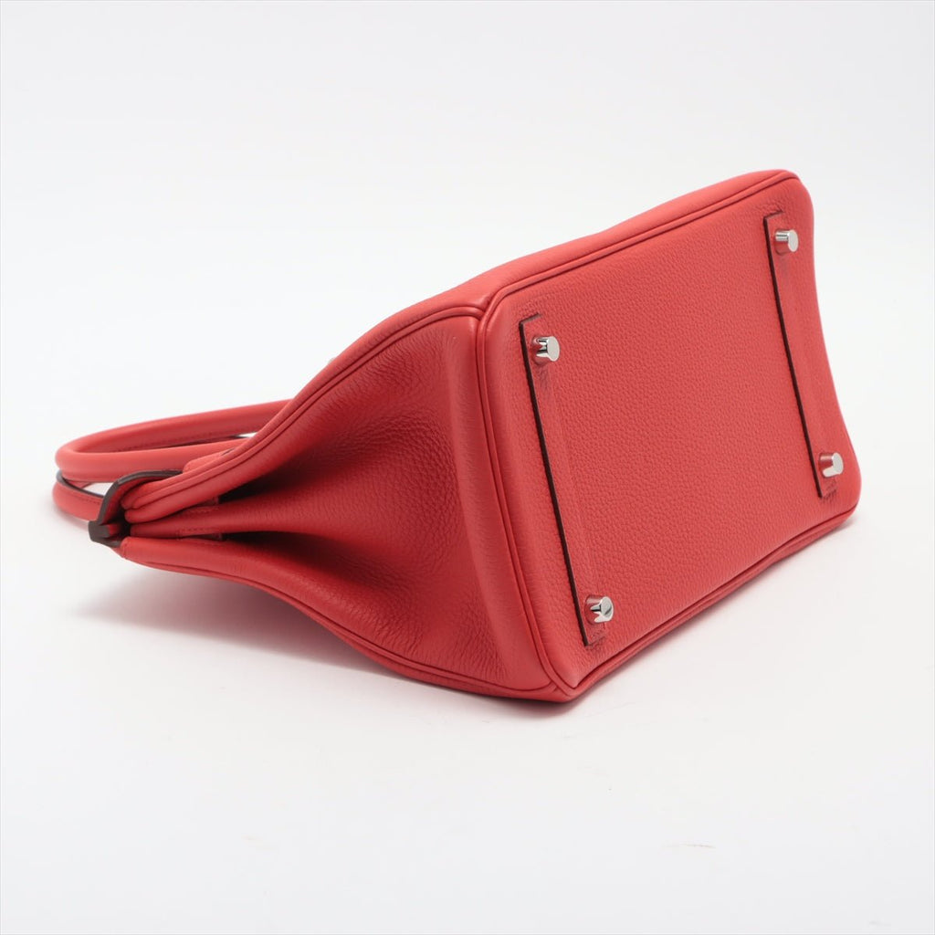 Birkin 30 Taurillon Clemence Rouge Coeur Silver Hardware