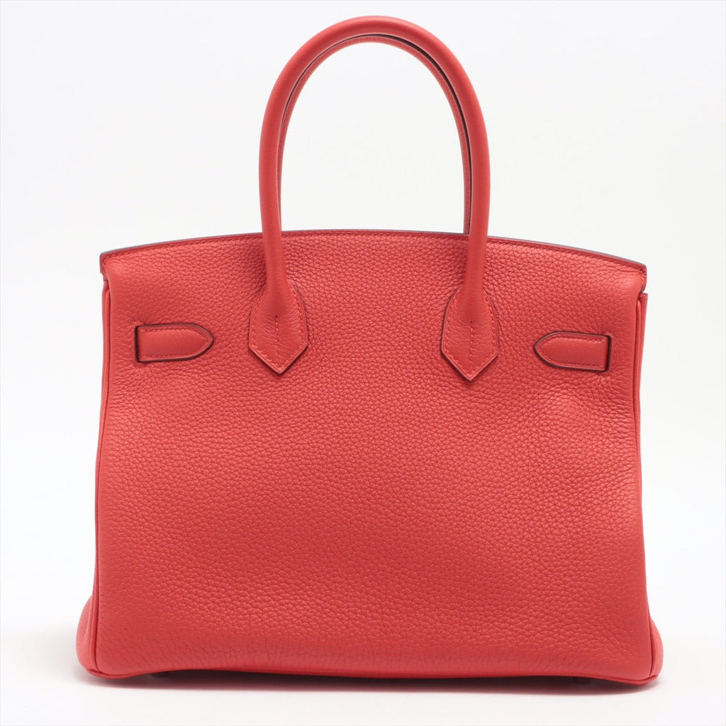 Birkin 30 Taurillon Clemence Rouge Coeur Silver Hardware