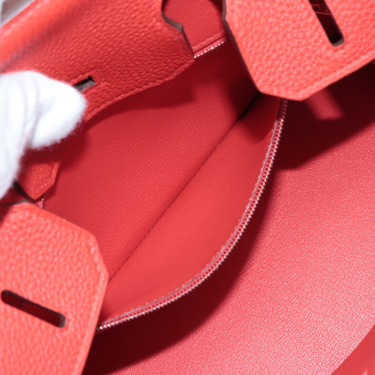Birkin 30 Taurillon Clemence Rouge Coeur Silver Hardware