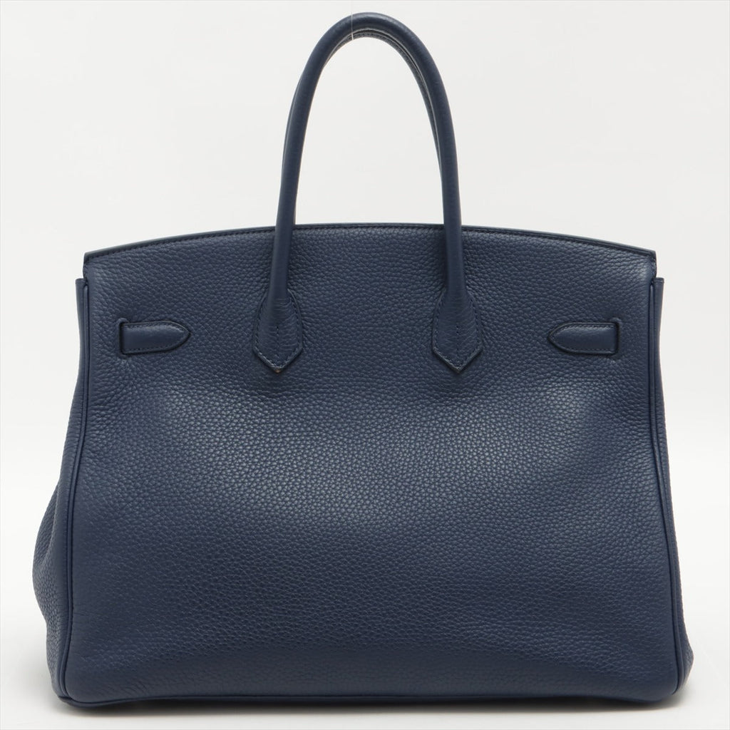 Birkin 35 Taurillon Clemence Blue Encre Silver Hardware