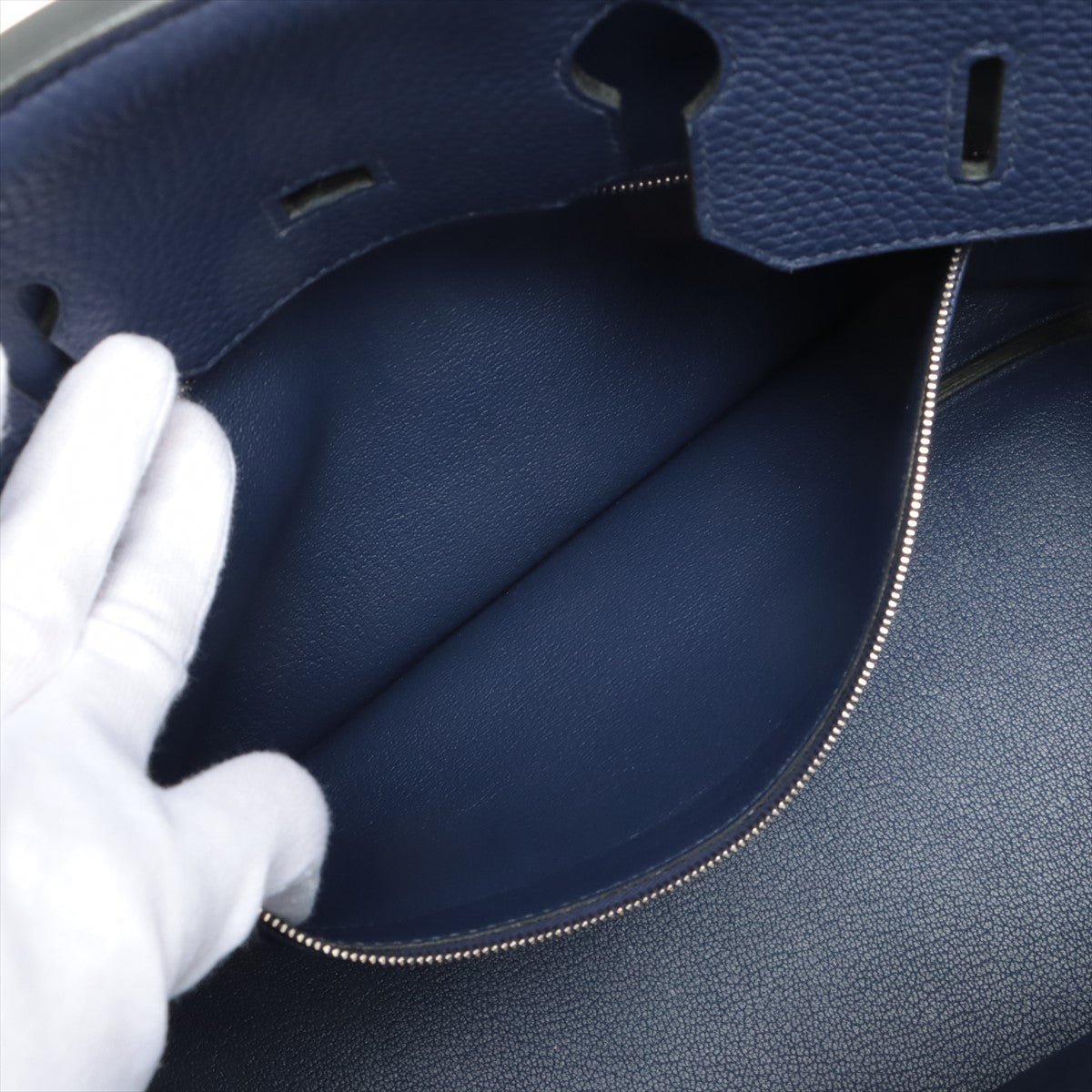 Birkin 35 Taurillon Clemence Blue Encre Silver Hardware