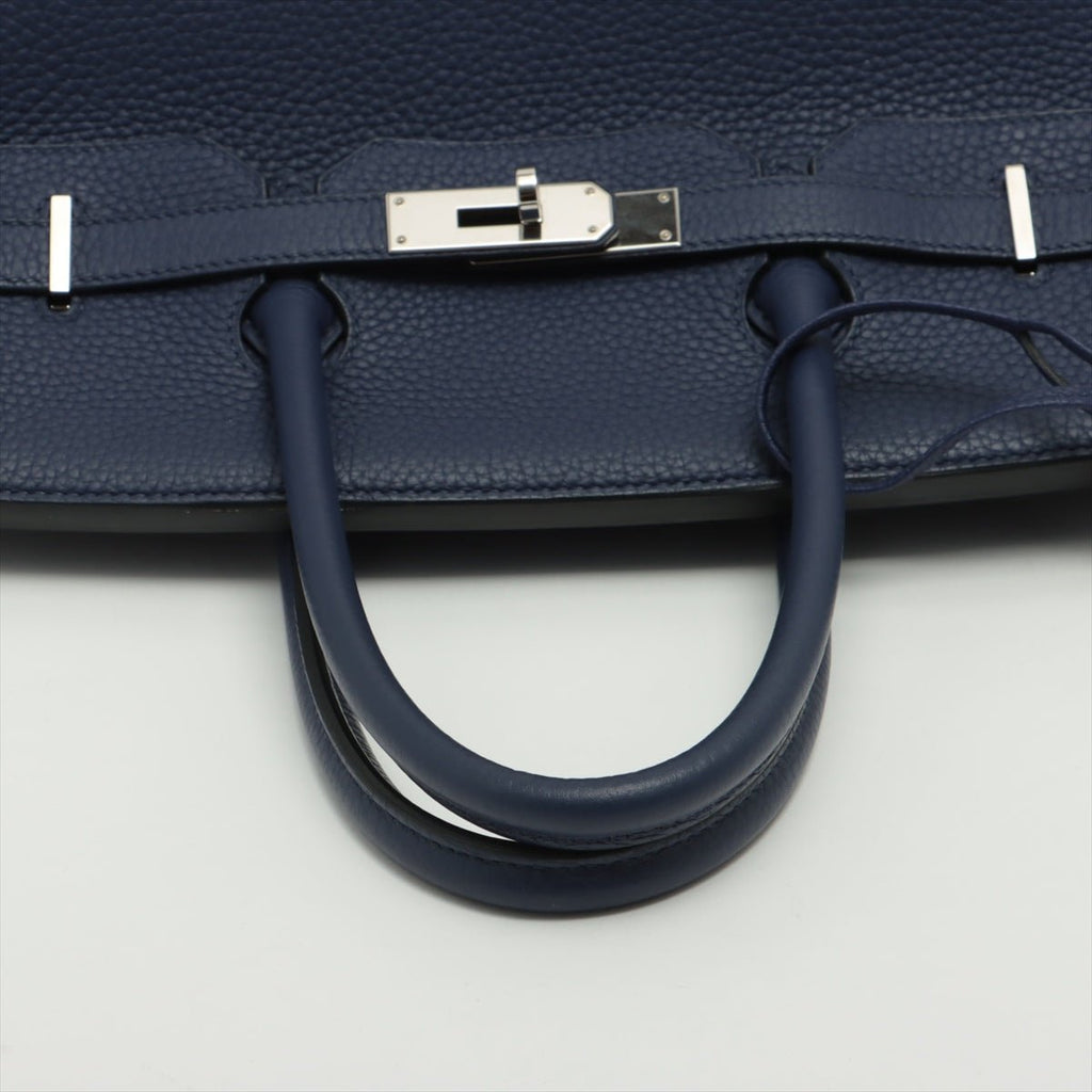 Birkin 35 Taurillon Clemence Blue Encre Silver Hardware