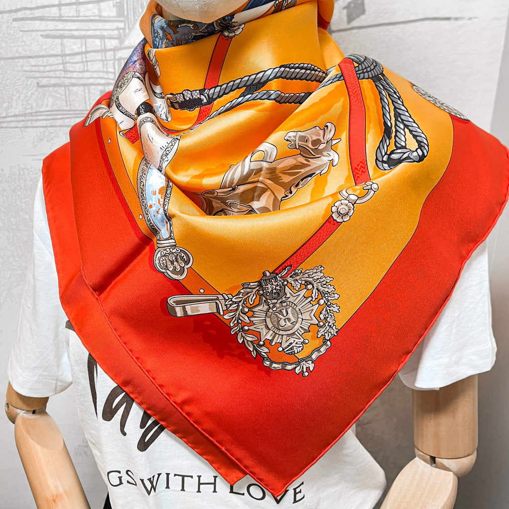 CarrÃƒÆ’Ã‚Â© 90 Memoire d'Hermes Silk Red Foulard