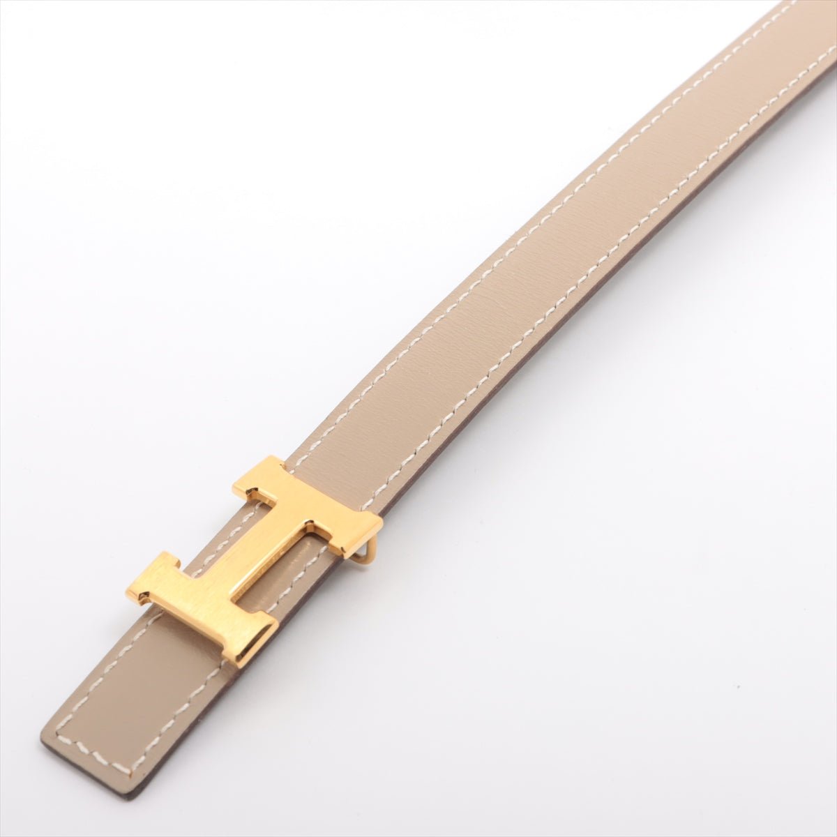 H Belt Brown calf leather
