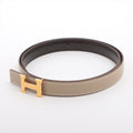 H Belt Brown calf leather