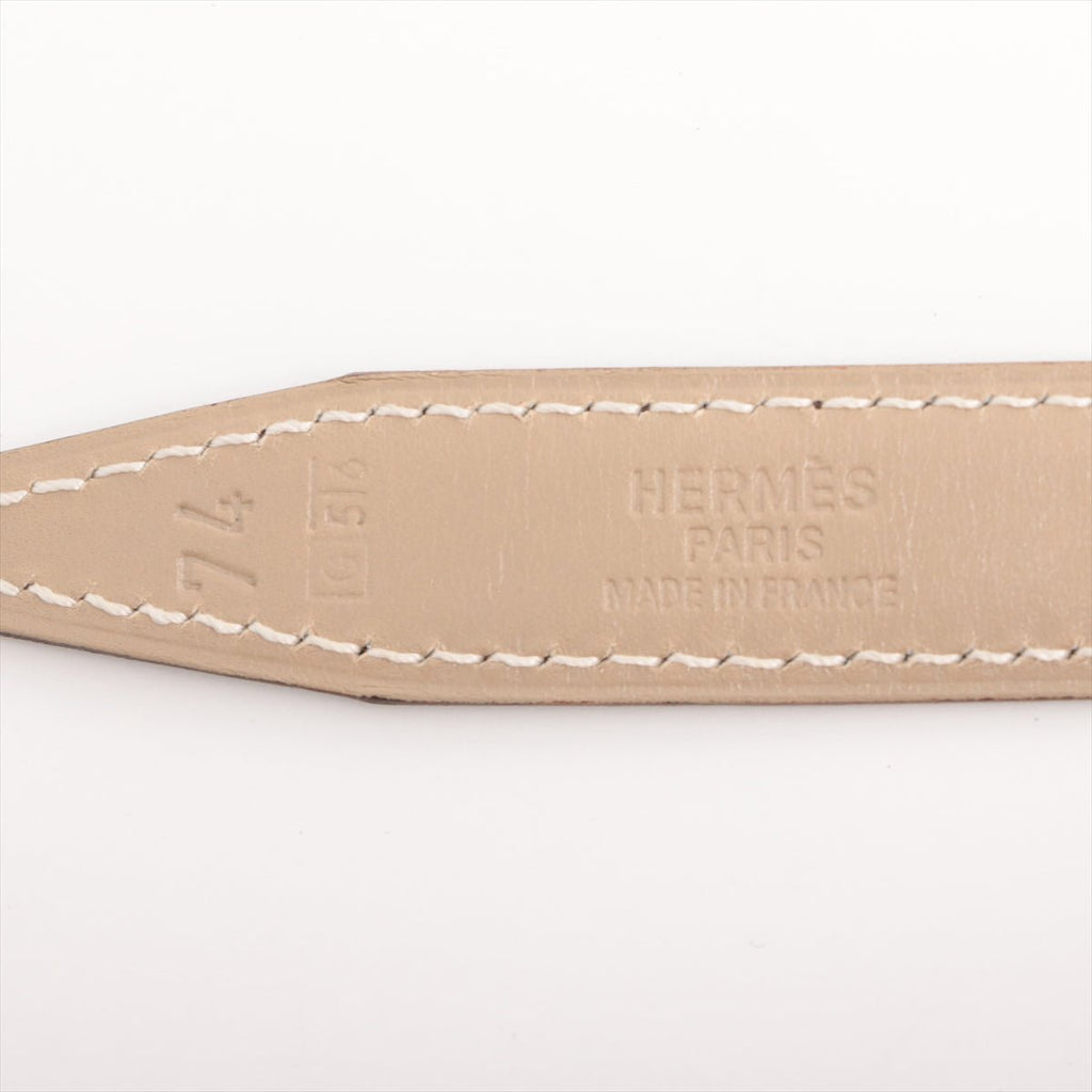 H Belt Brown calf leather