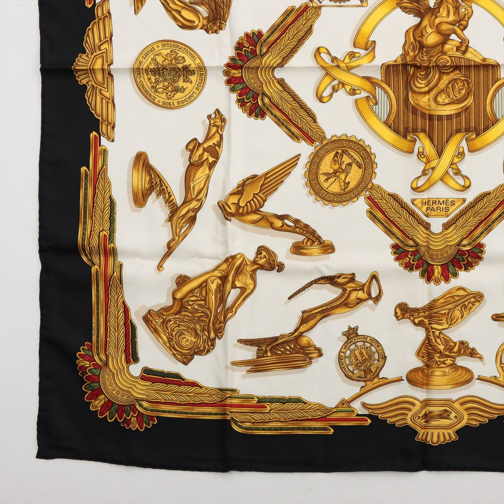 Les Parure Du Vent 90 Silk Black&Gold Foulard