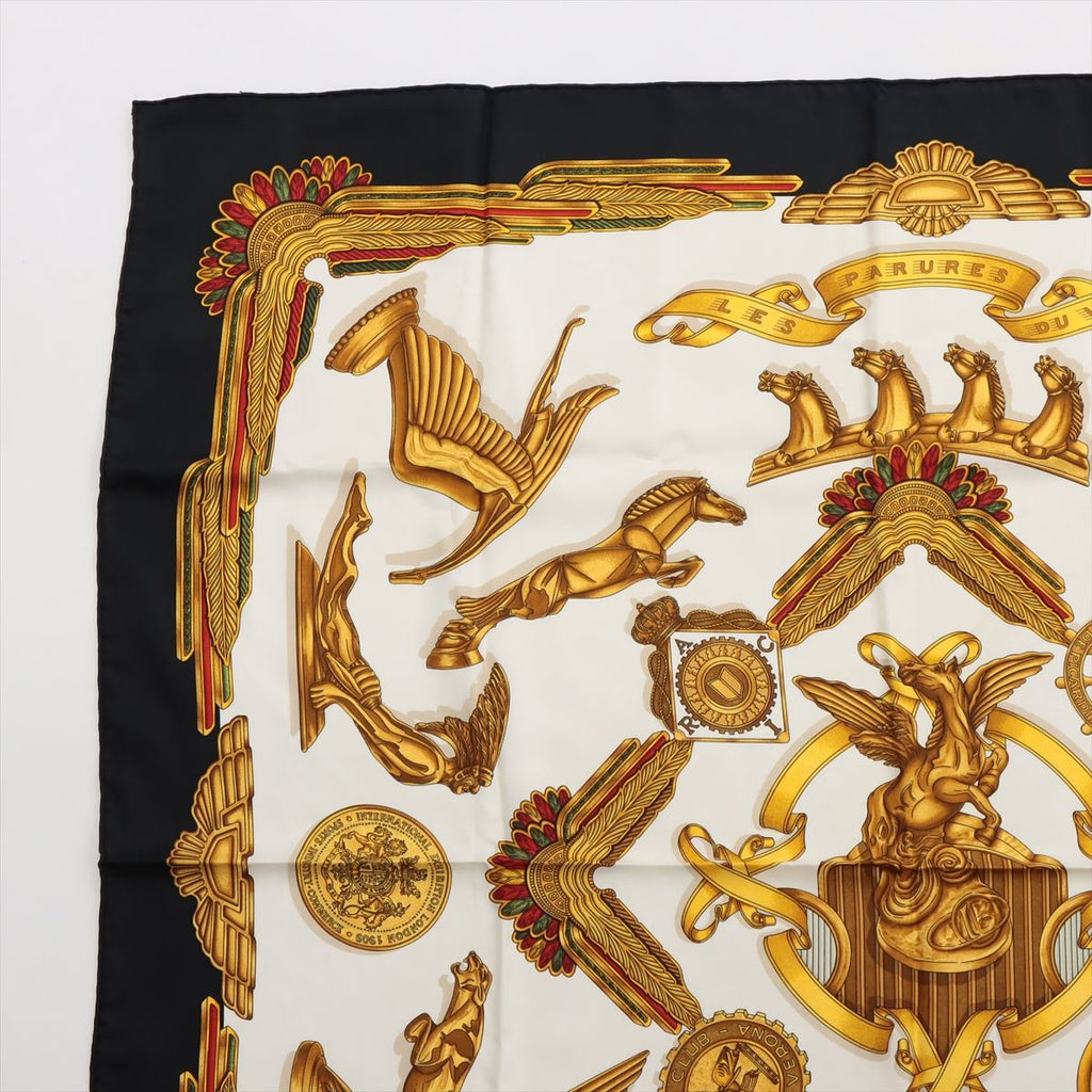 Les Parure Du Vent 90 Silk Black&Gold Foulard