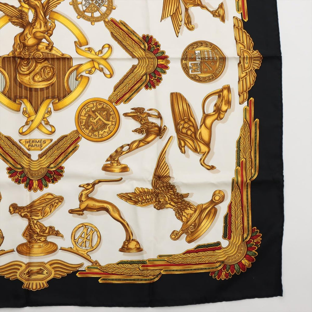 Les Parure Du Vent 90 Silk Black&Gold Foulard