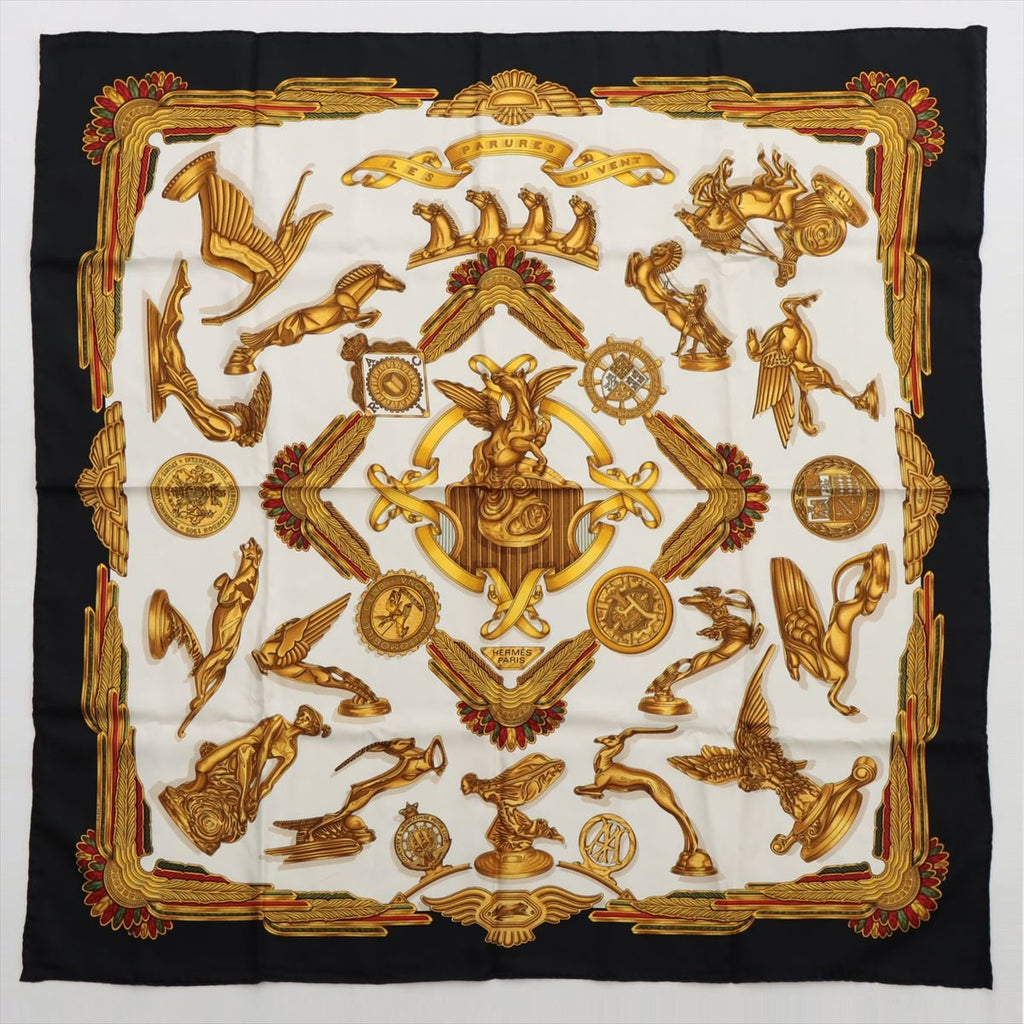 Les Parure Du Vent 90 Silk Black&Gold Foulard