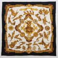 Les Parure Du Vent 90 Silk Black&Gold Foulard