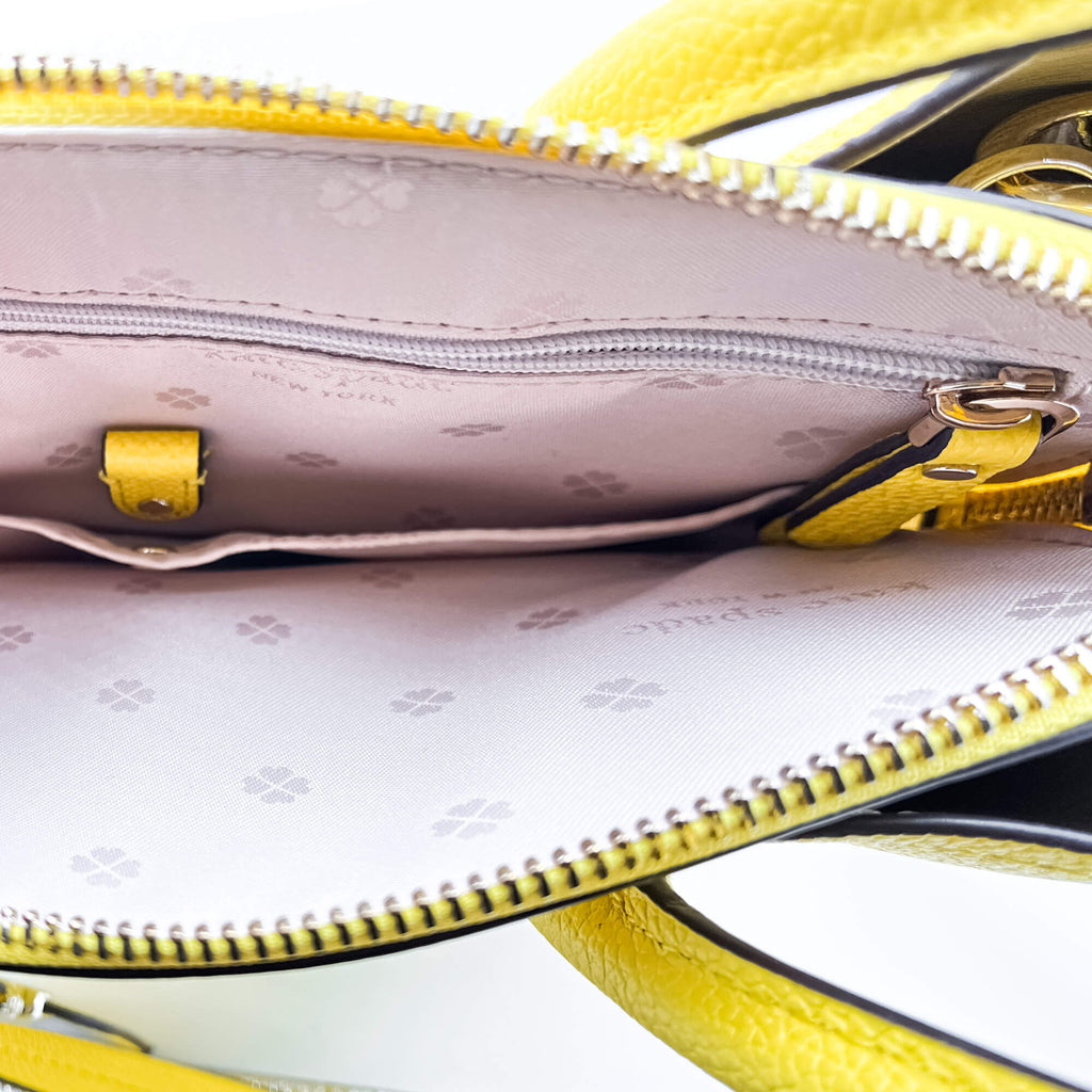 Margaux Medium Leather Yellow Bag