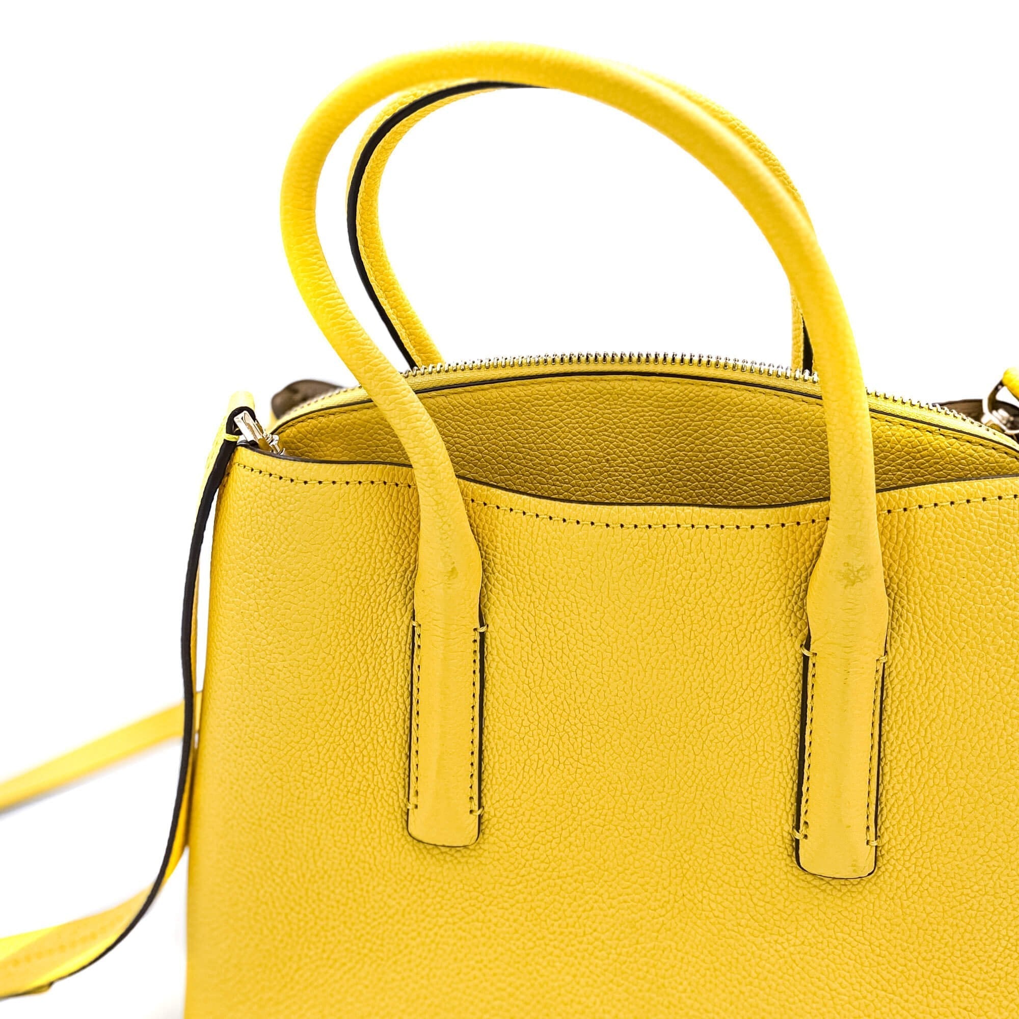 Margaux Medium Leather Yellow Bag