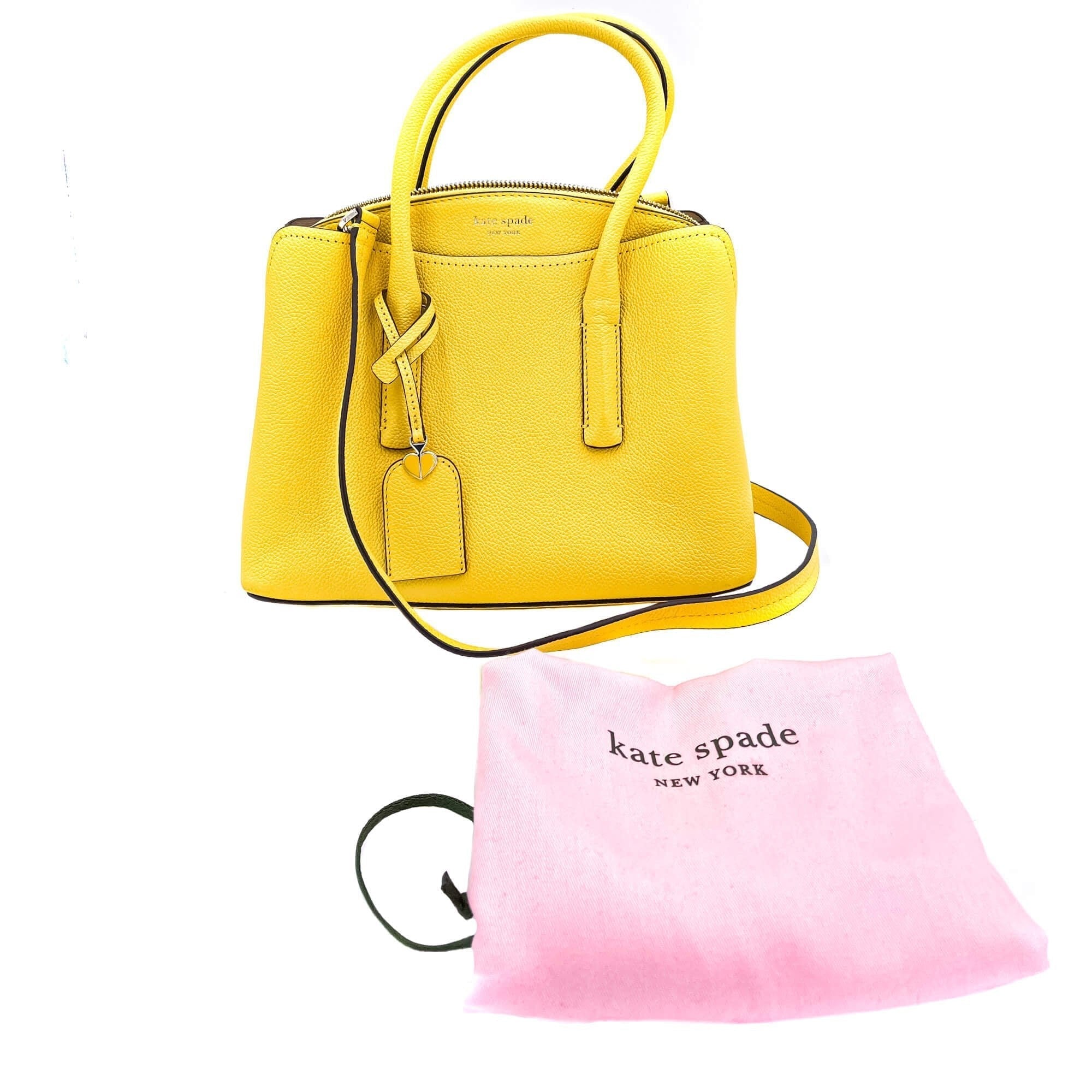 Margaux Medium Leather Yellow Bag