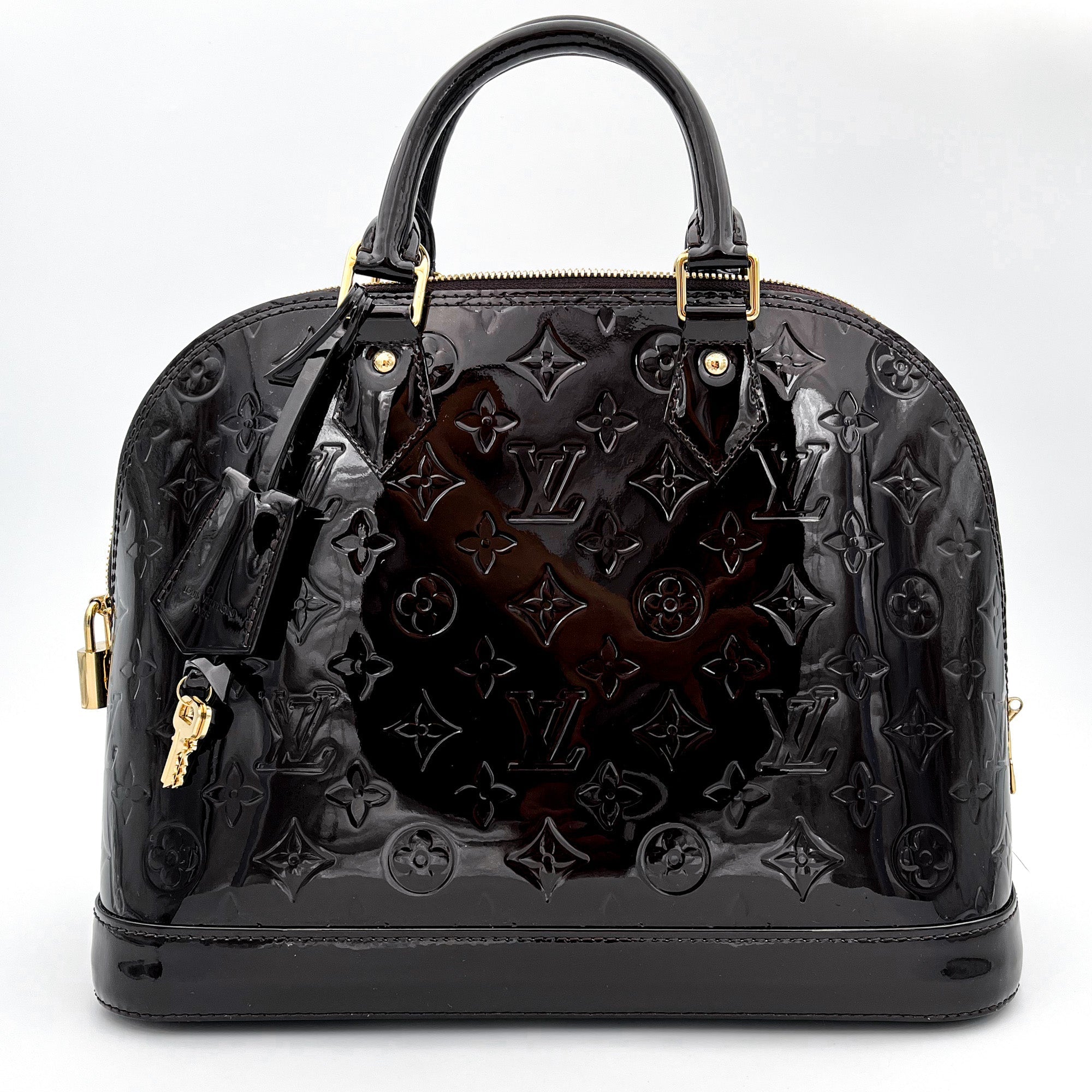 Alma PM in Burgundy Patent Leather