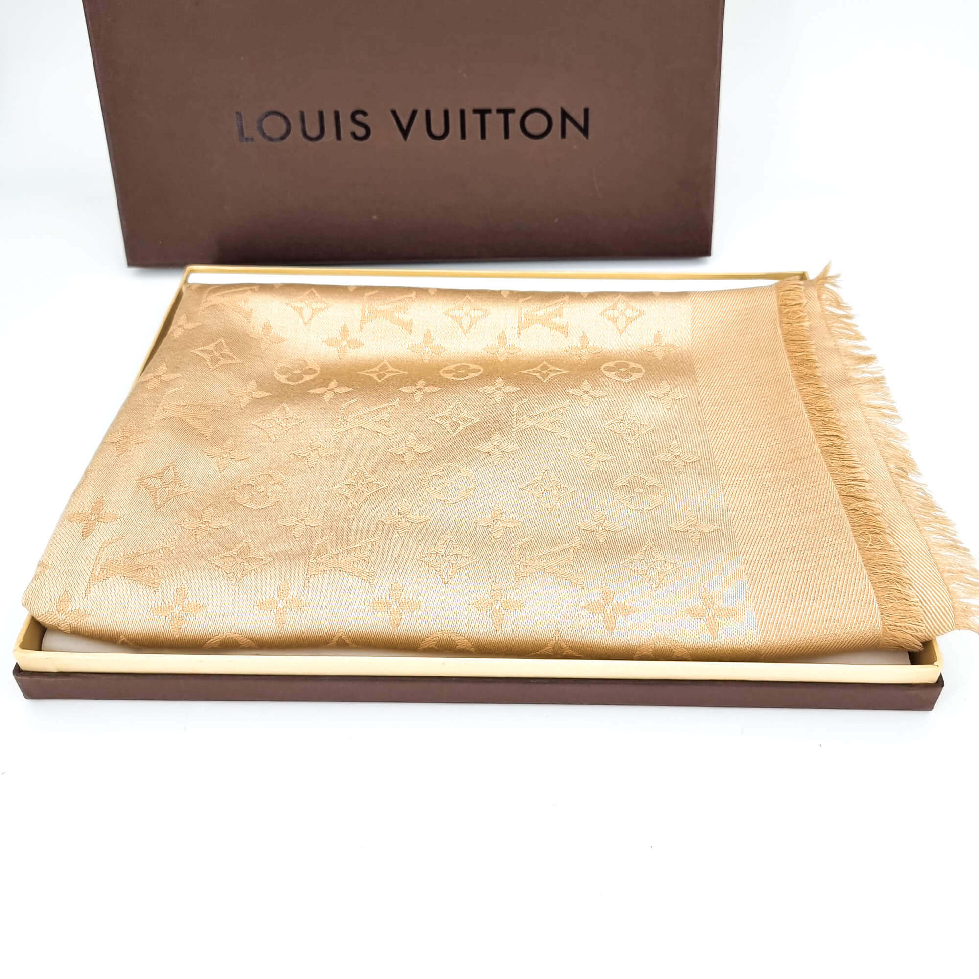 Beige Monogram silk