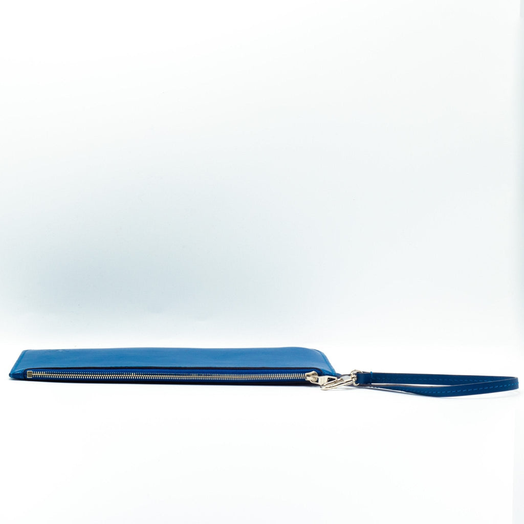 Blue Epi Leather Wristlet Pouch
