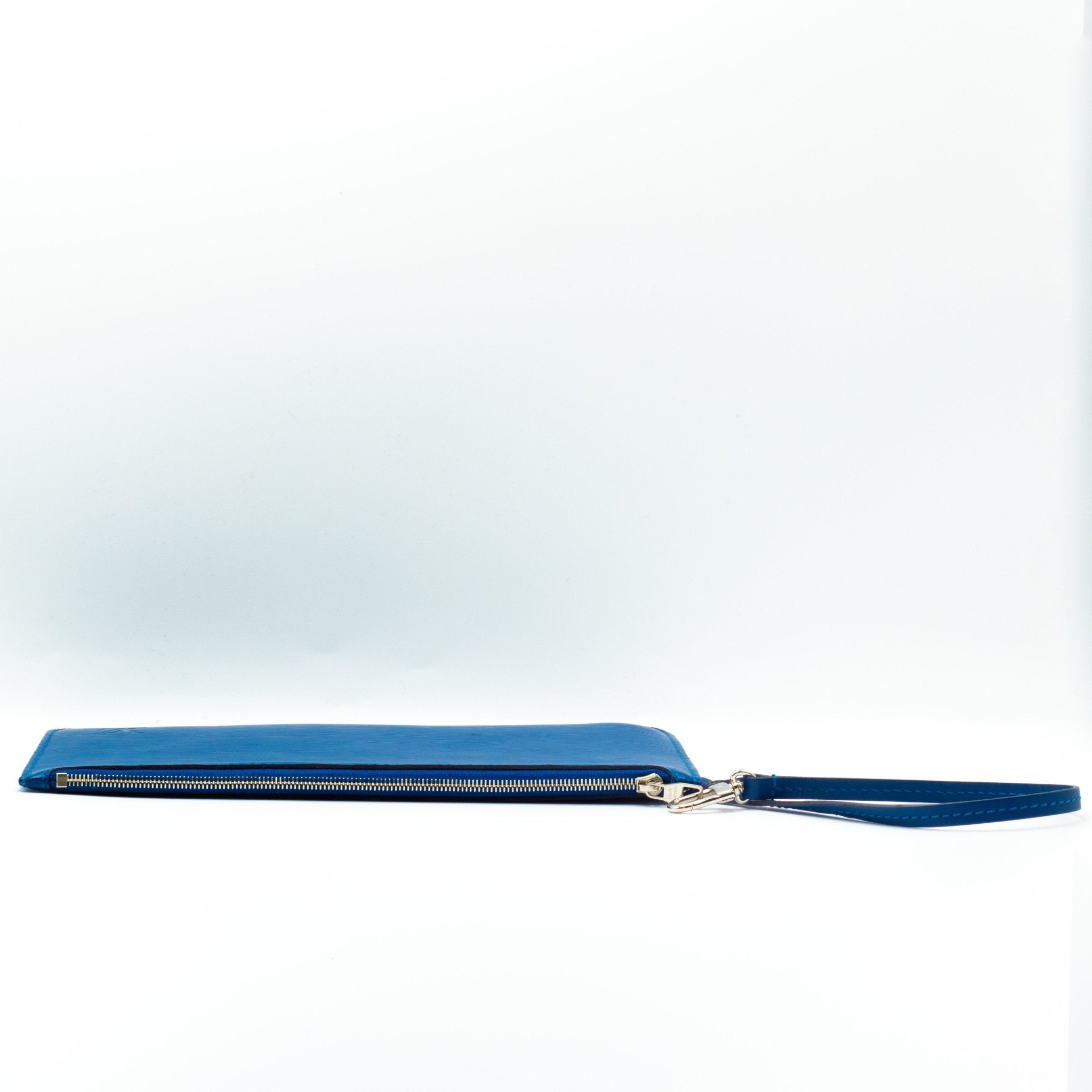 Blue Epi Leather Wristlet Pouch