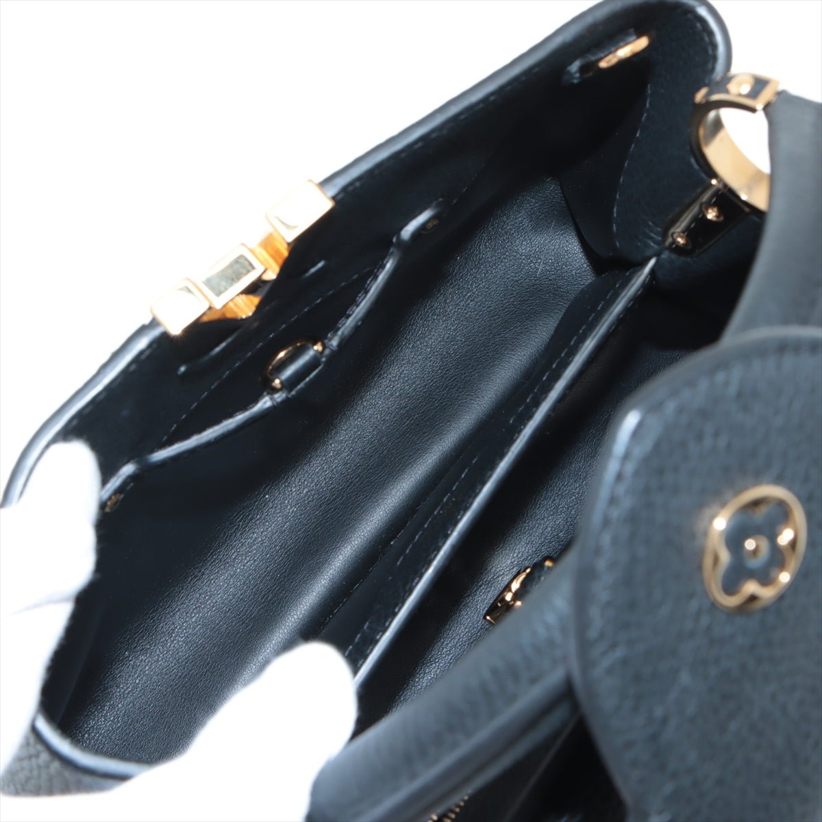Capucines BB 2way Taurillon Leather Trapped Leopard Black