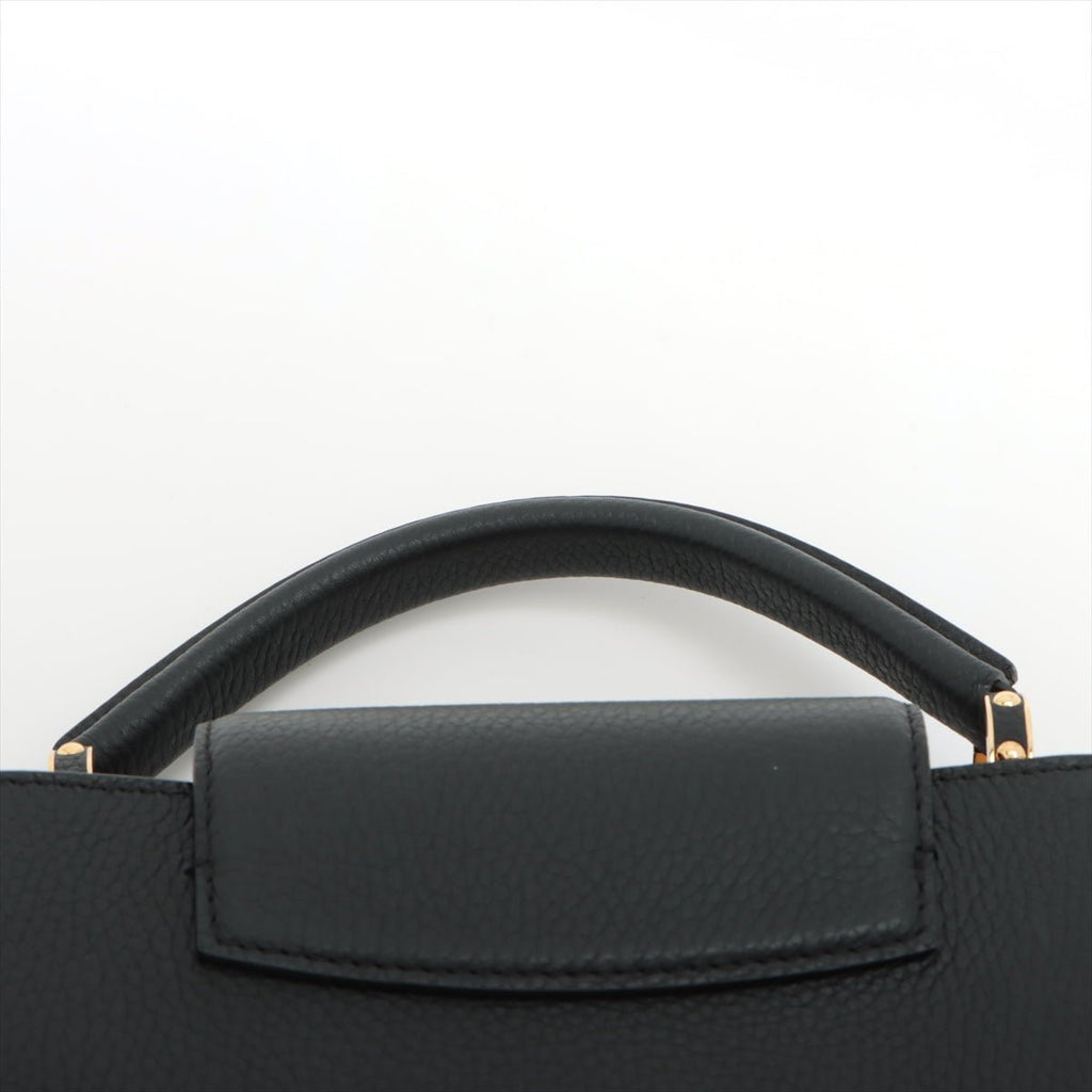 Capucines BB 2way Taurillon Leather Trapped Leopard Black