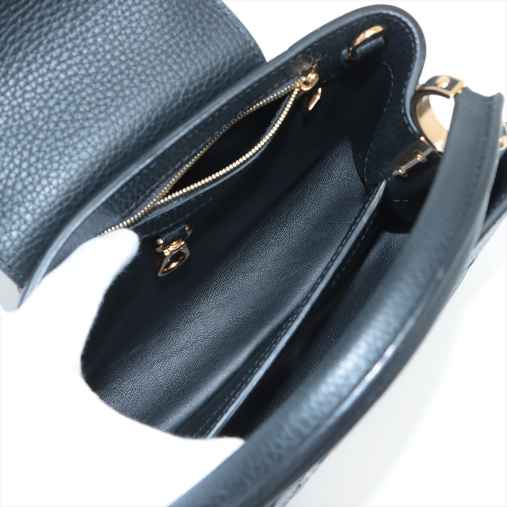 Capucines BB 2way Taurillon Leather Trapped Leopard Black