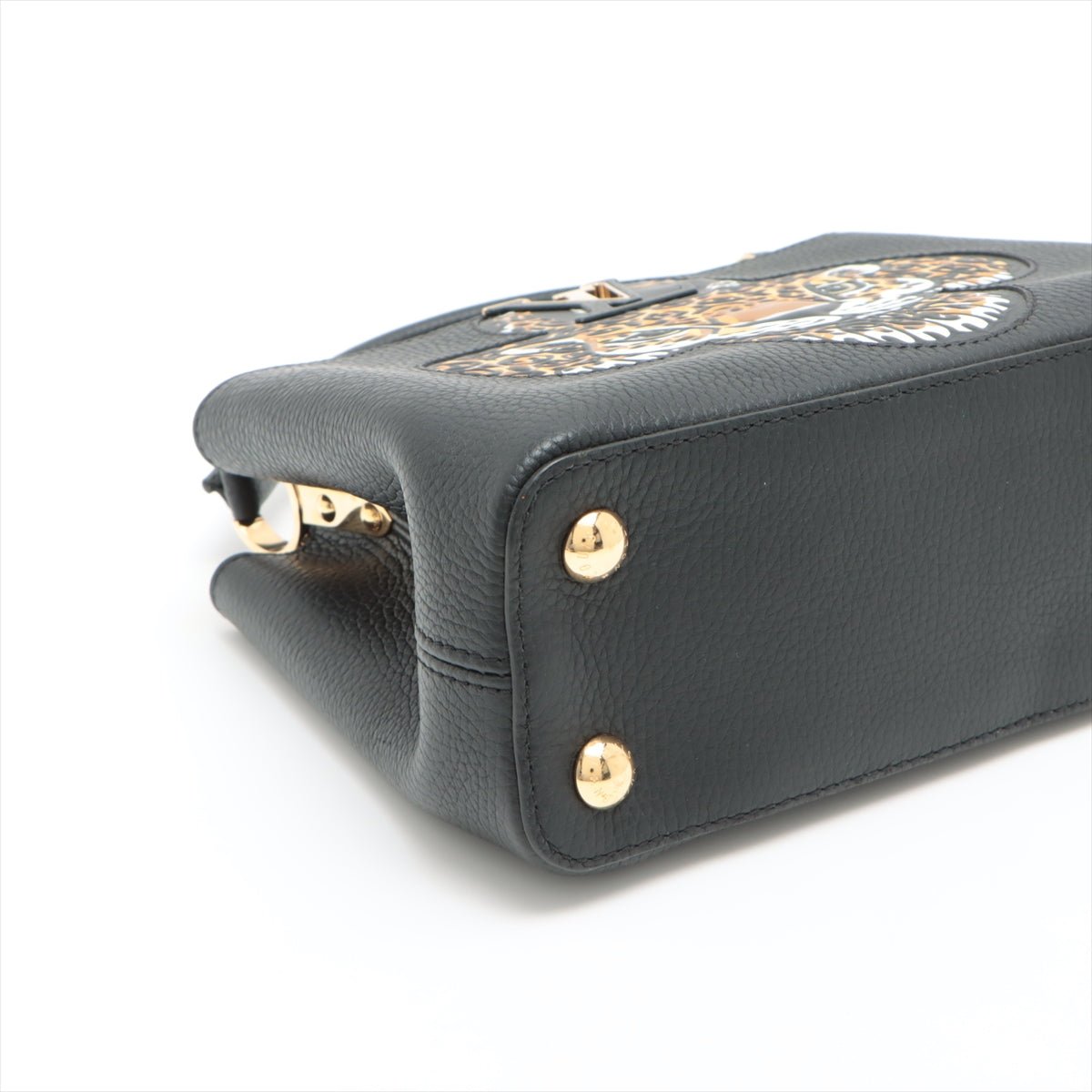 Capucines BB 2way Taurillon Leather Trapped Leopard Black