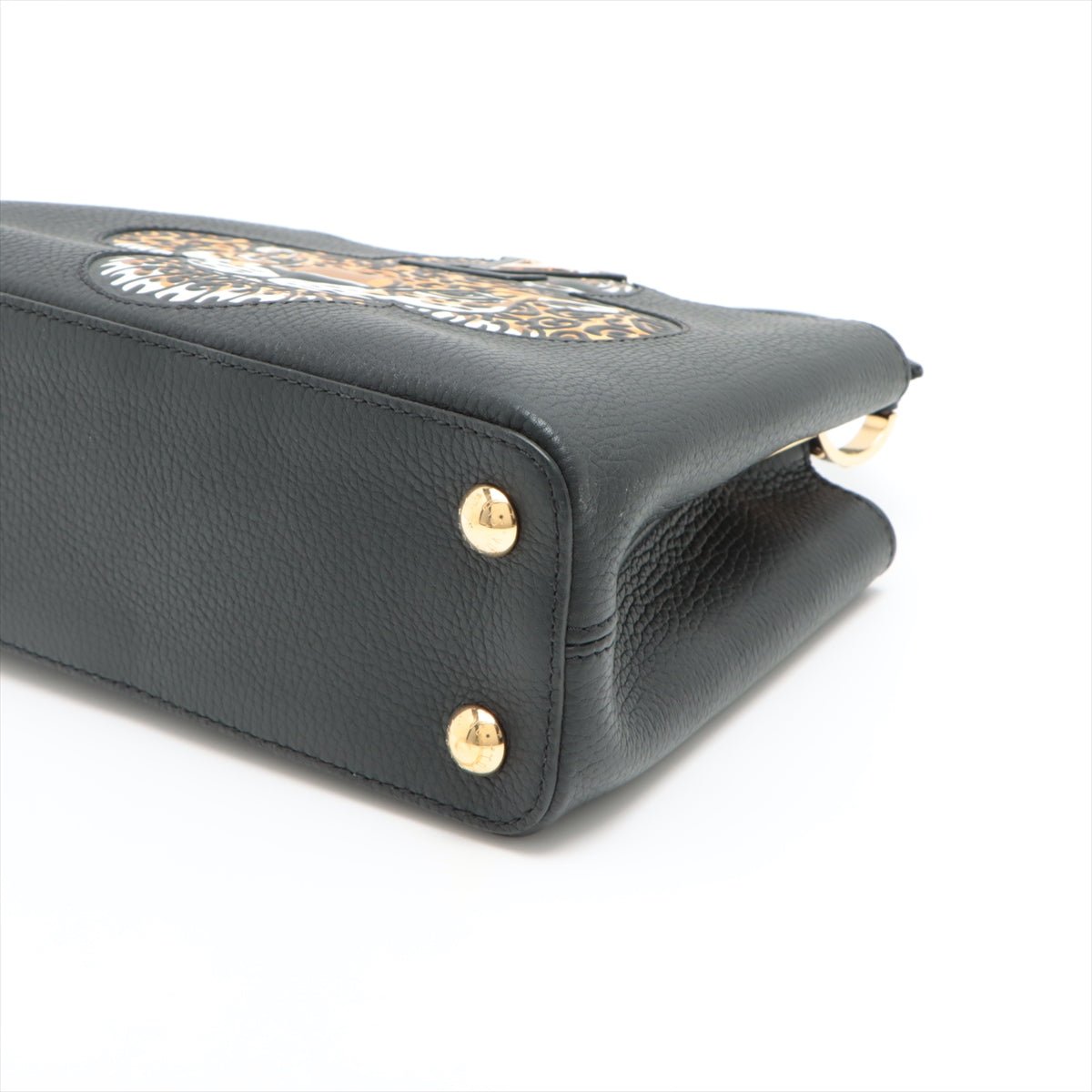 Capucines BB 2way Taurillon Leather Trapped Leopard Black