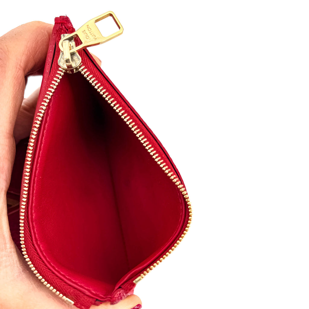 Capucines Compact Leather Red Wallet
