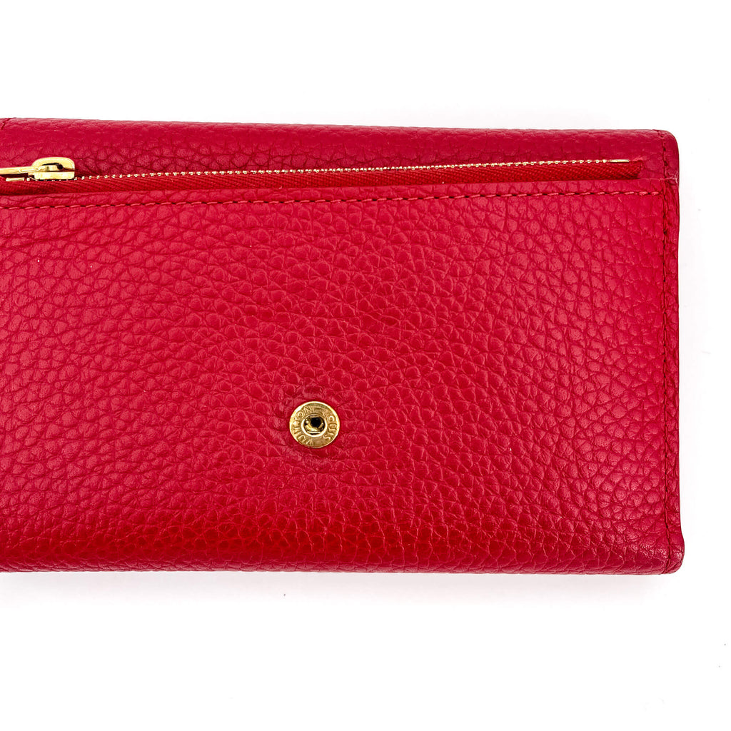 Capucines Compact Leather Red Wallet