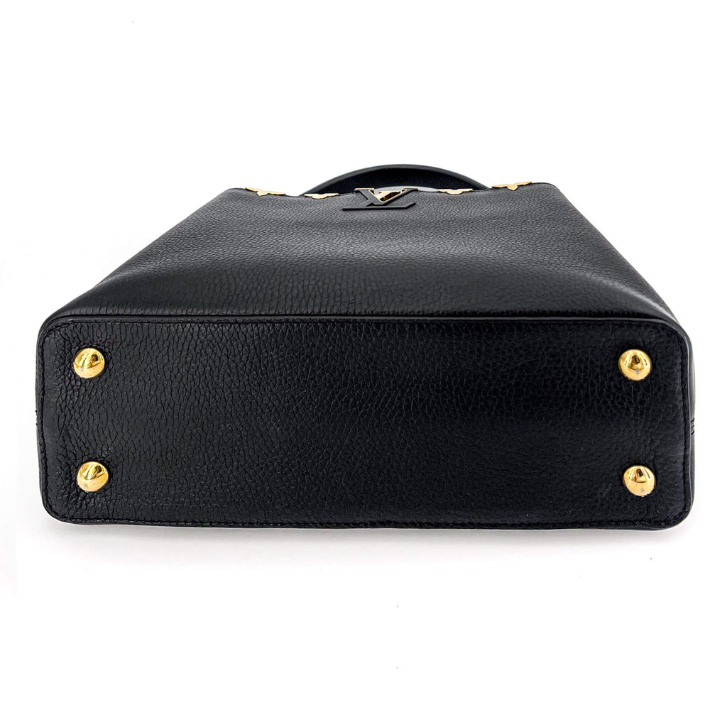 Capucines MM Crown Black Leather