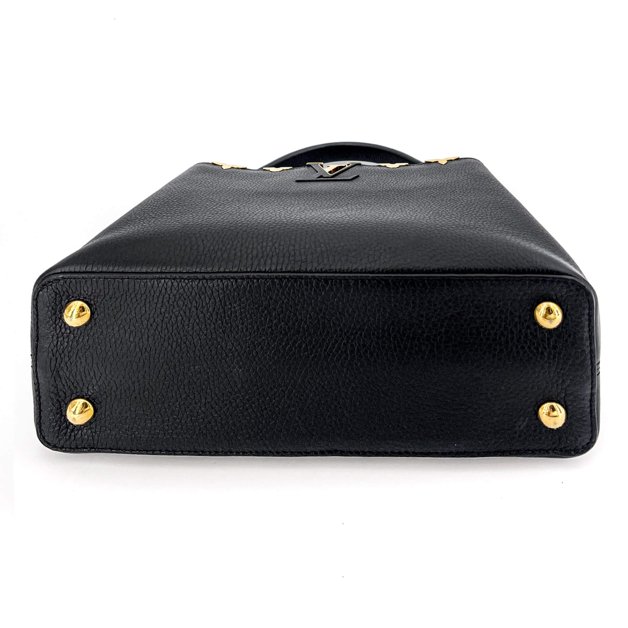 Capucines MM Crown Black Leather