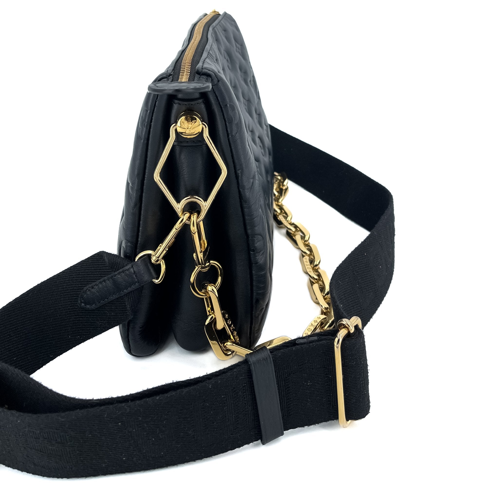 Coussin PM Black Leather