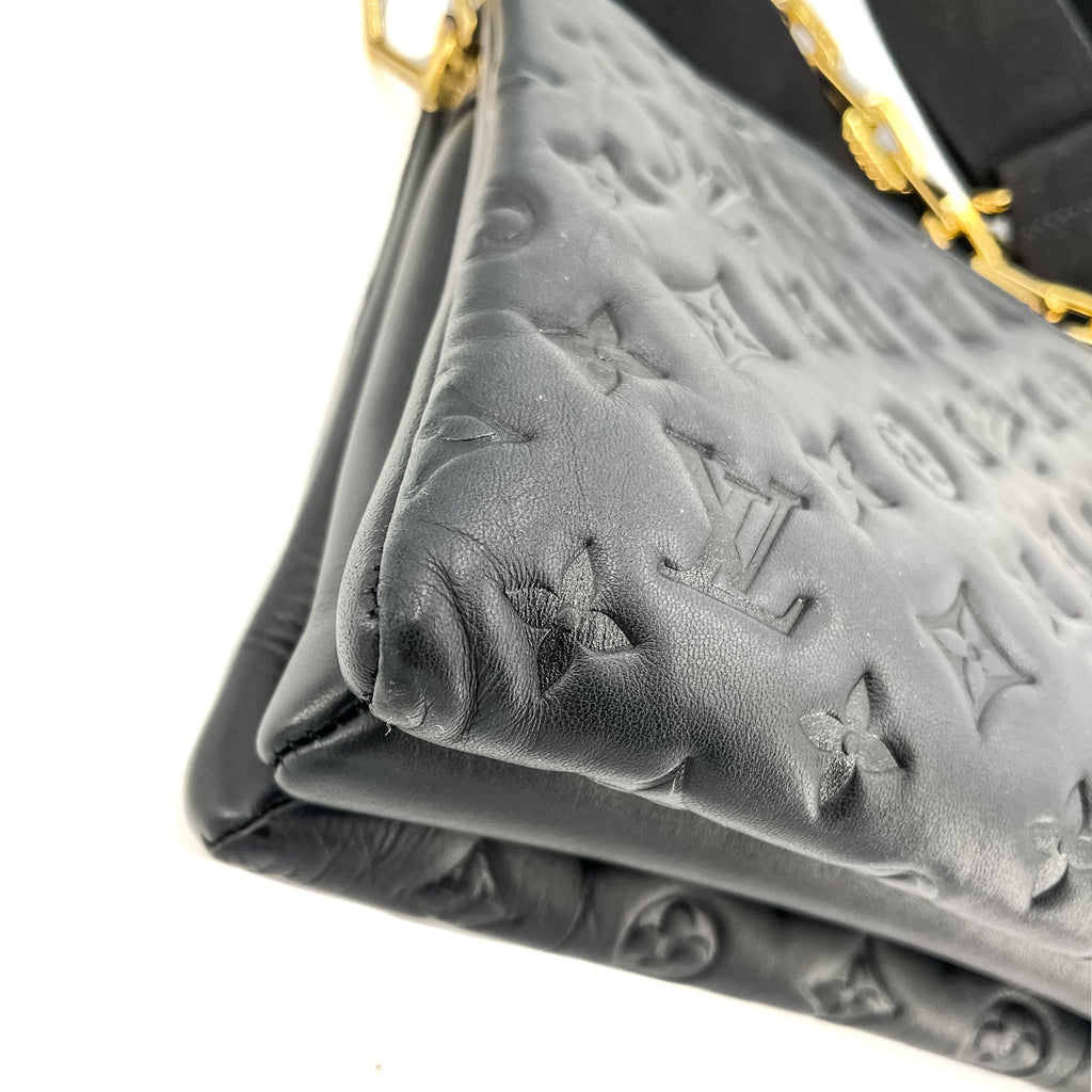 Coussin PM Black Leather
