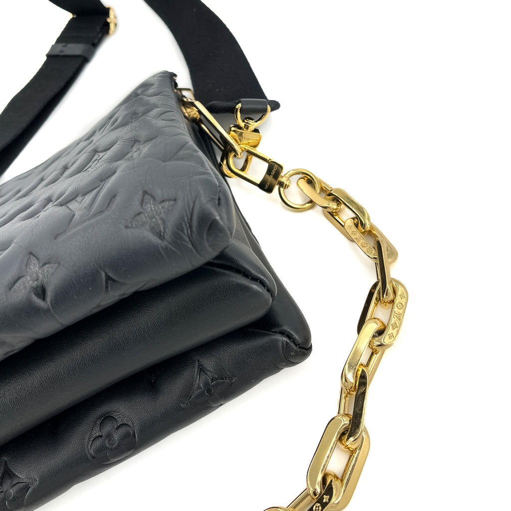 Coussin PM Black Leather