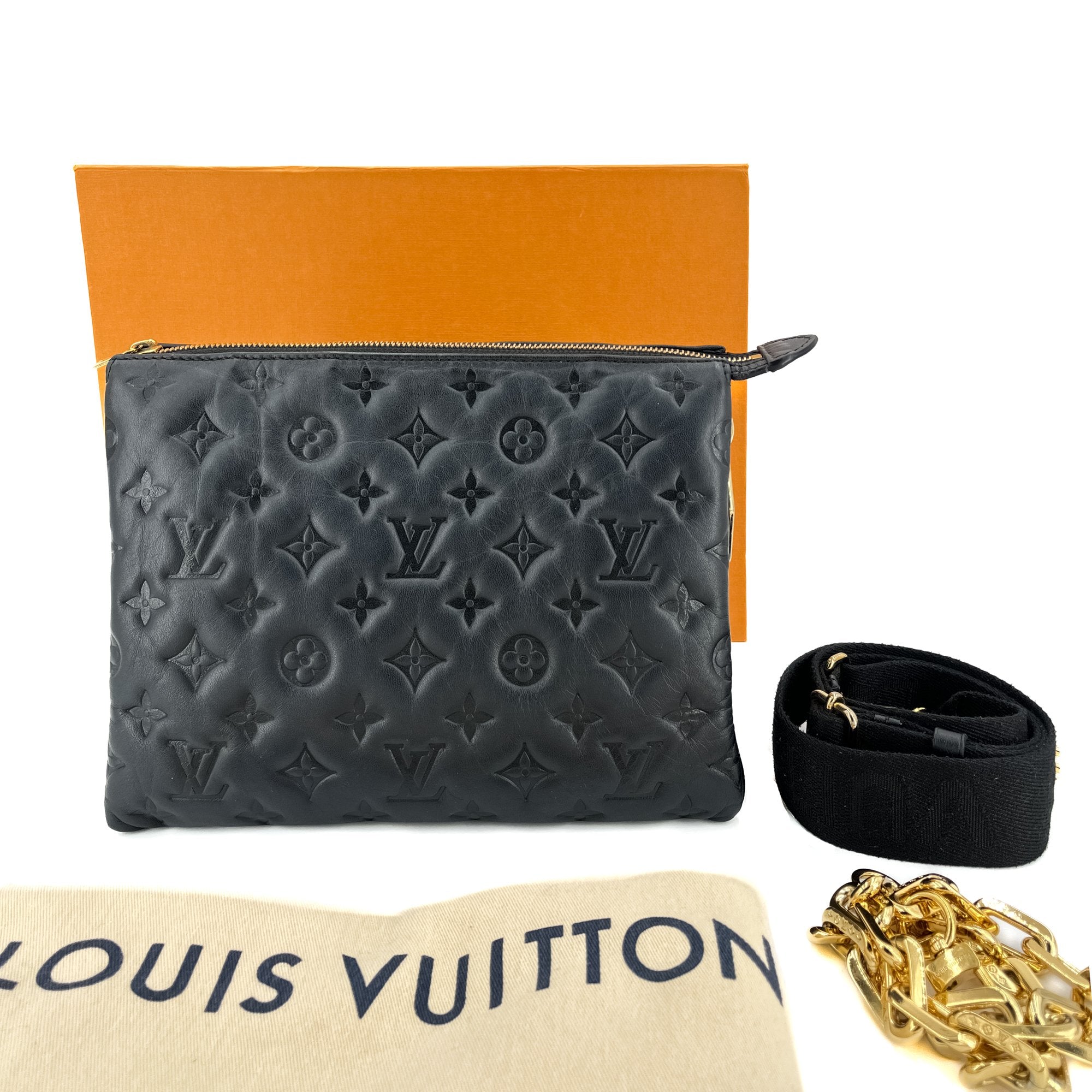 Coussin PM Black Leather