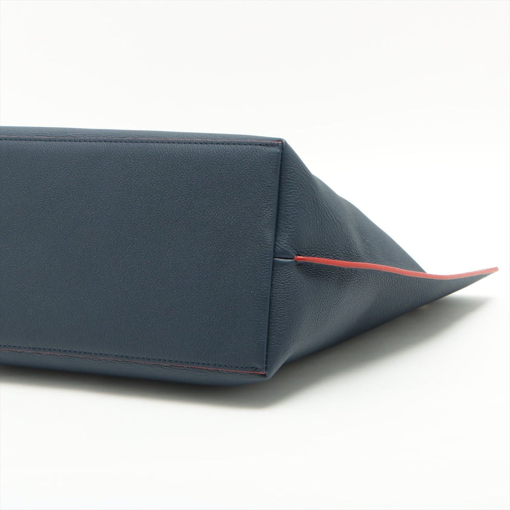 Lockme Go Leather Blue Navy Tote Bag