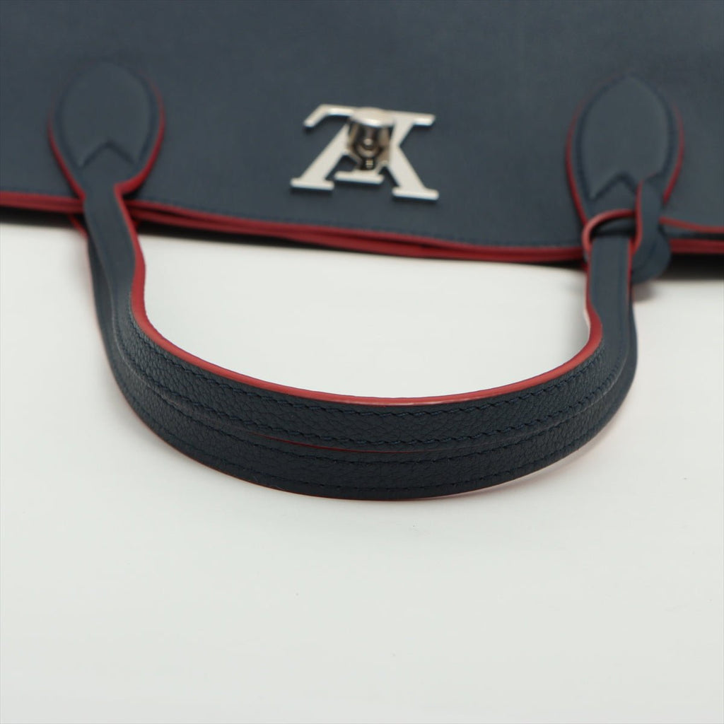 Lockme Go Leather Blue Navy Tote Bag