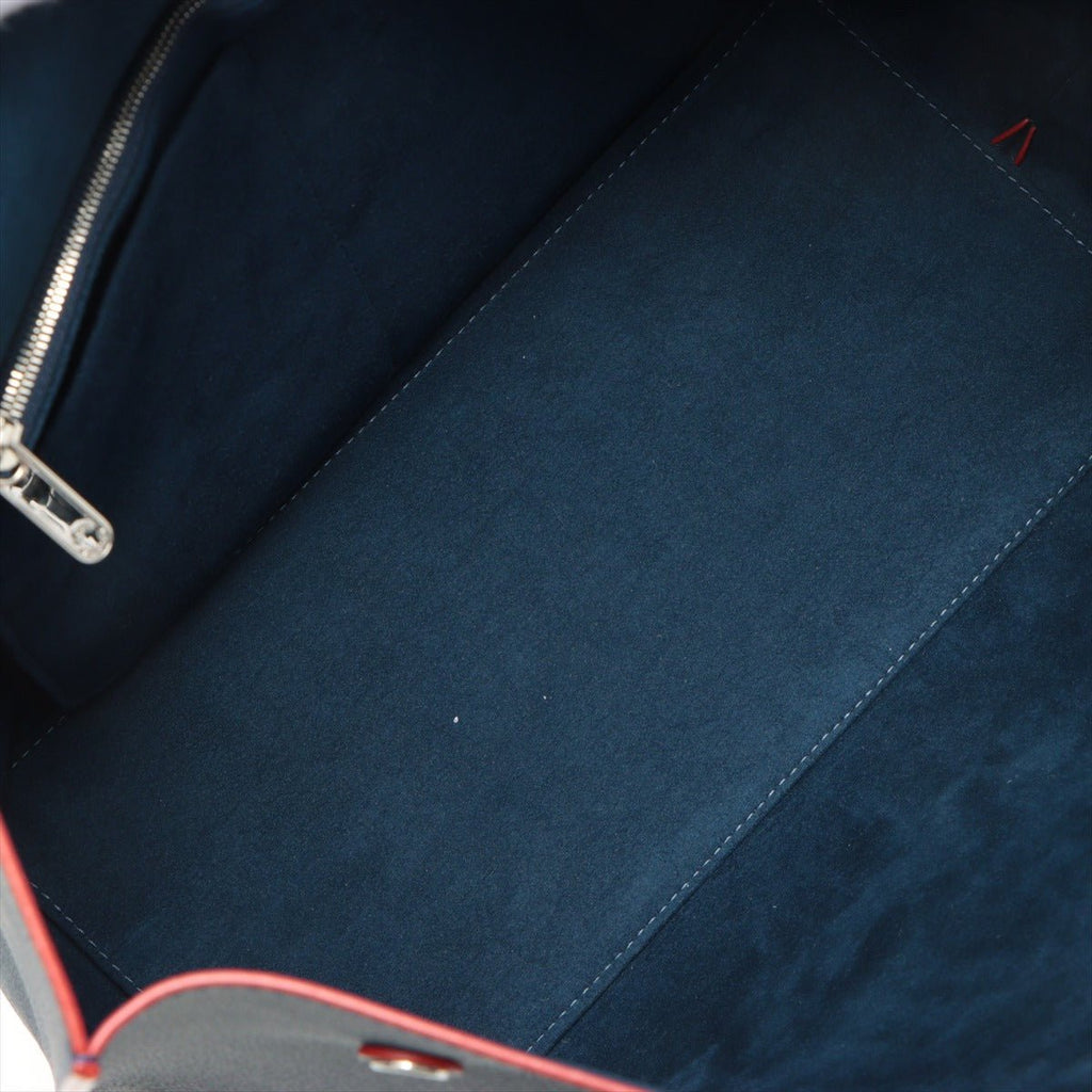Lockme Go Leather Blue Navy Tote Bag