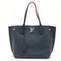 Lockme Go Leather Blue Navy Tote Bag