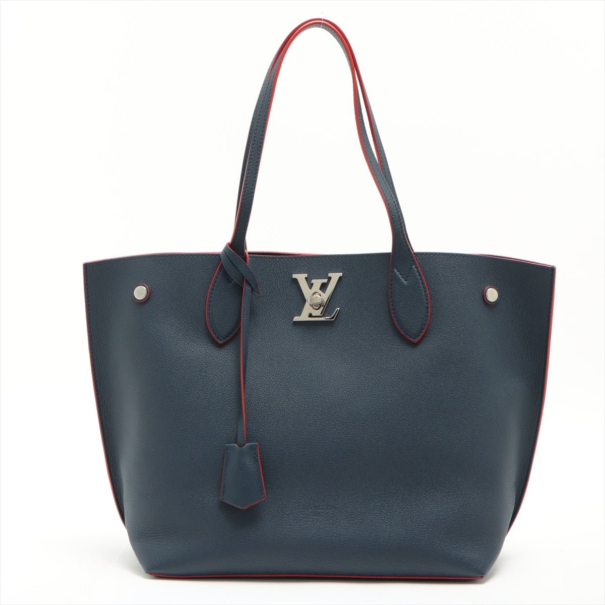 Lockme Go Leather Blue Navy Tote Bag