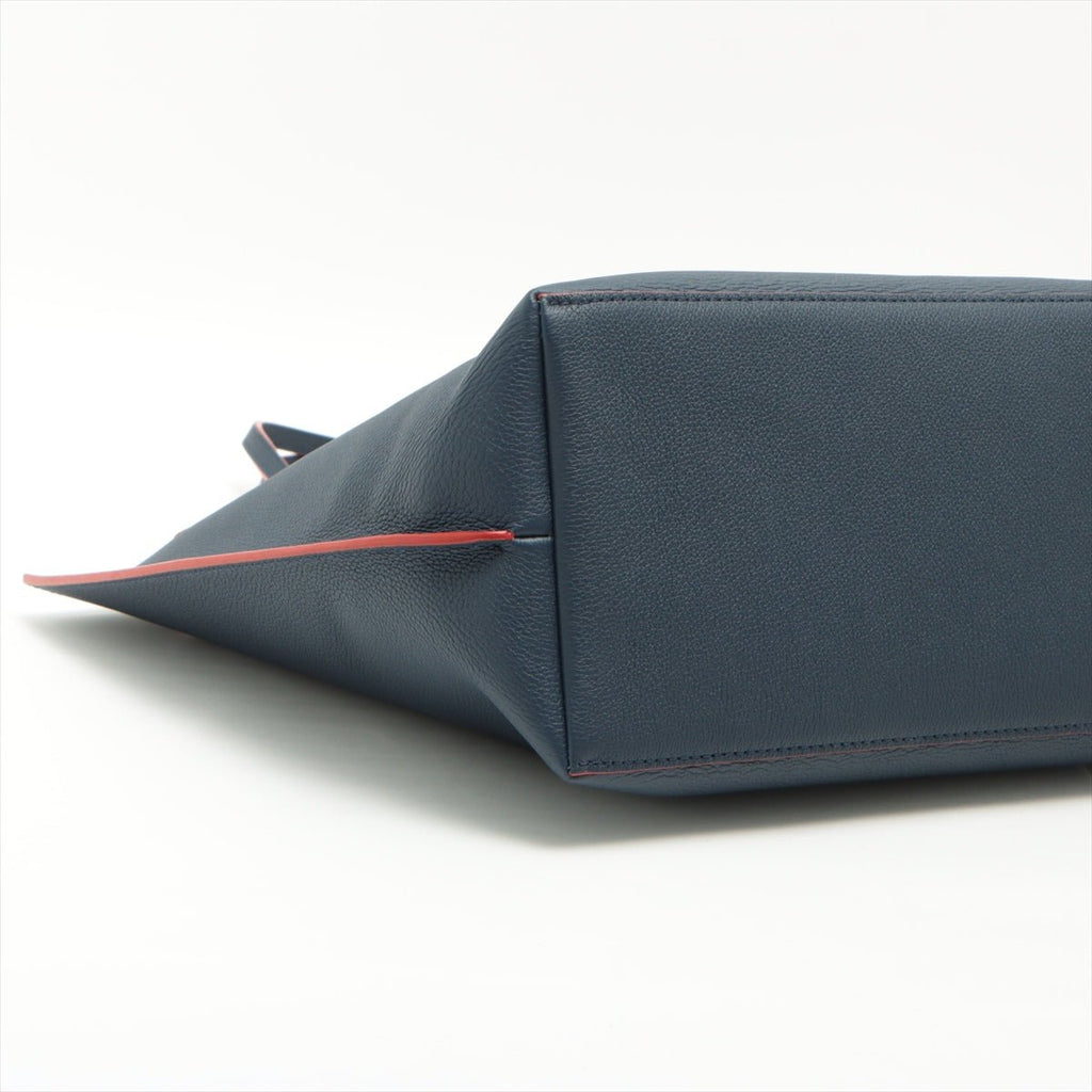 Lockme Go Leather Blue Navy Tote Bag
