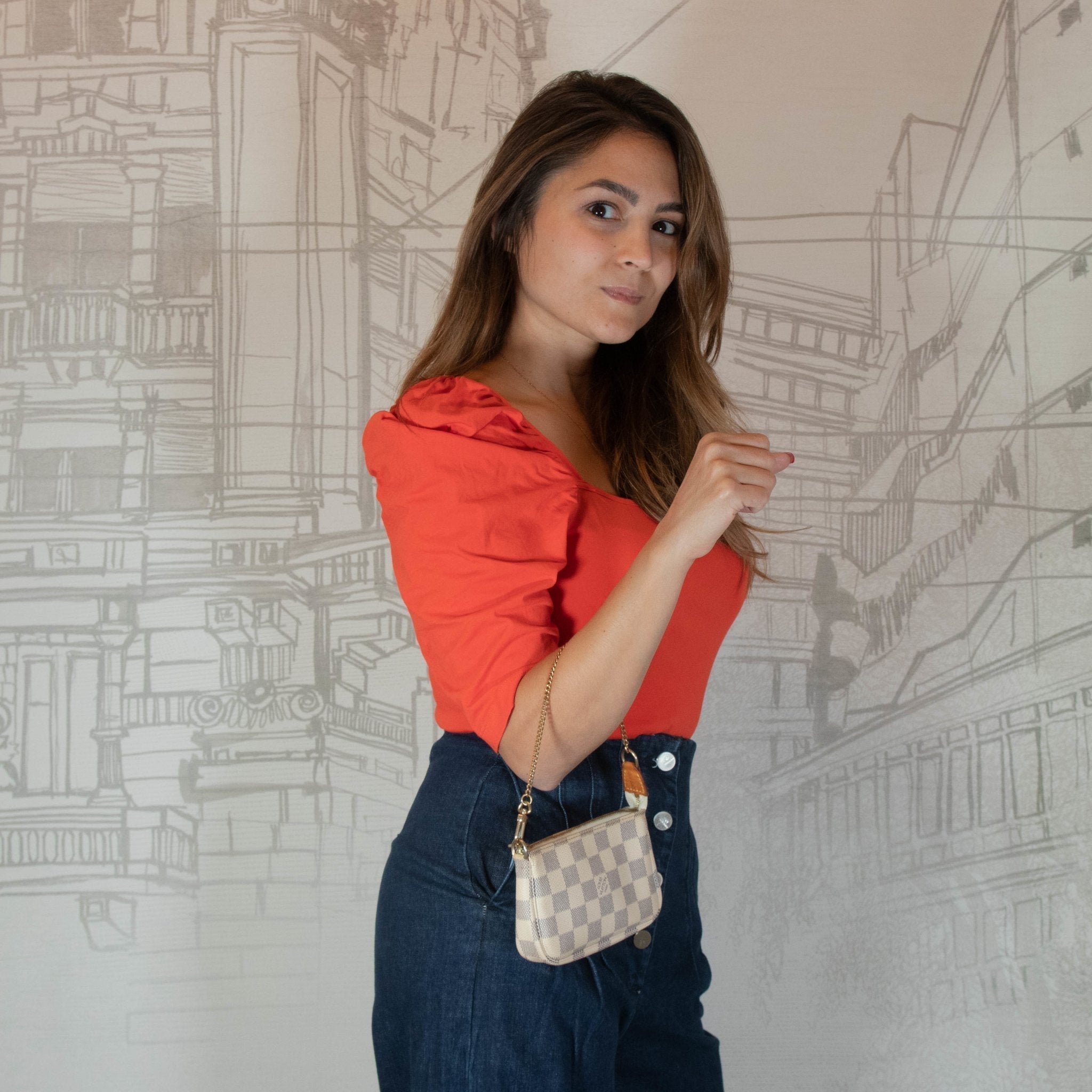 Mini Pochette Damier Azure N58010
