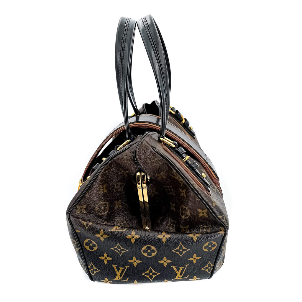 Mirage Griet Noir Monogram Canvas & Leather Bag