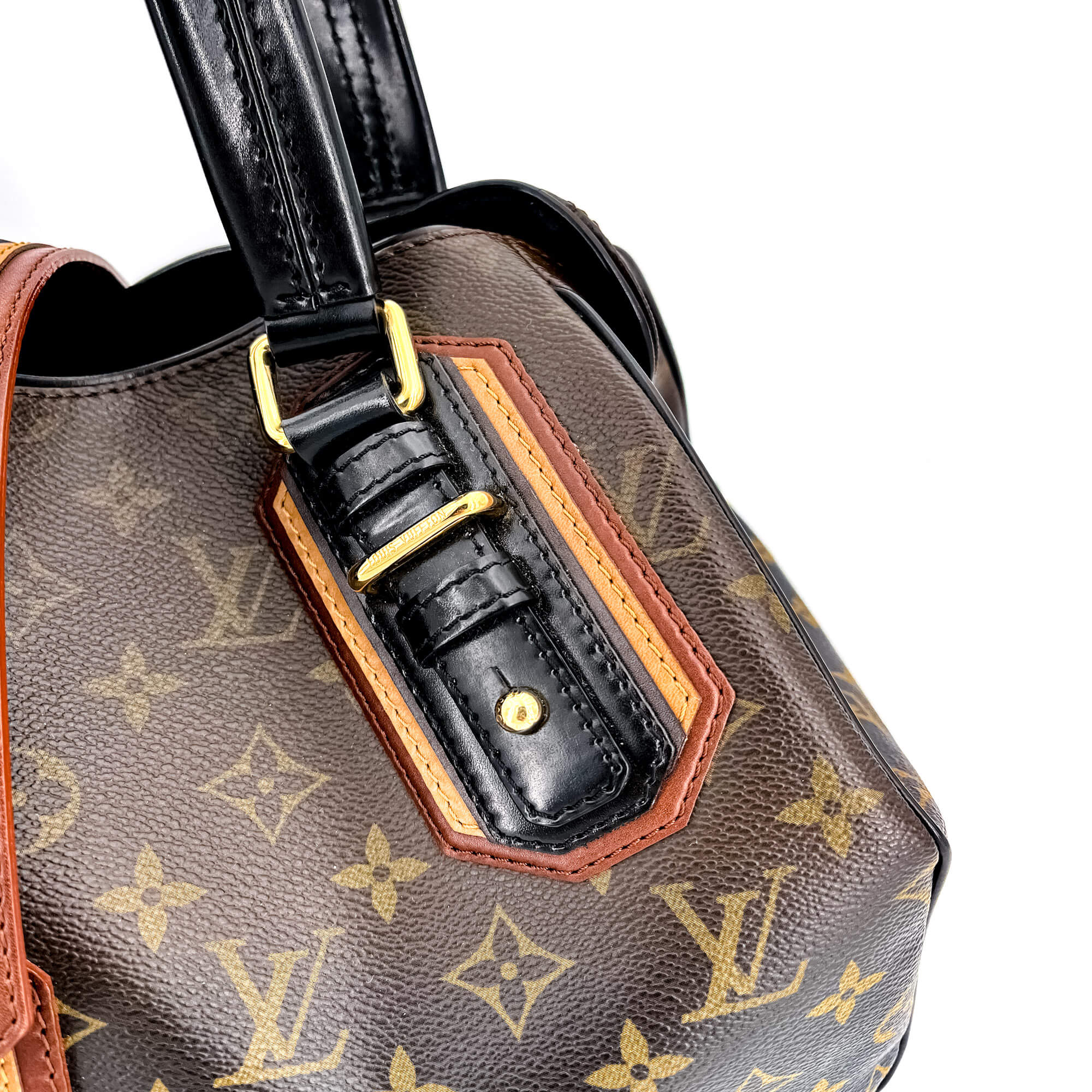 Mirage Griet Noir Monogram Canvas & Leather Bag