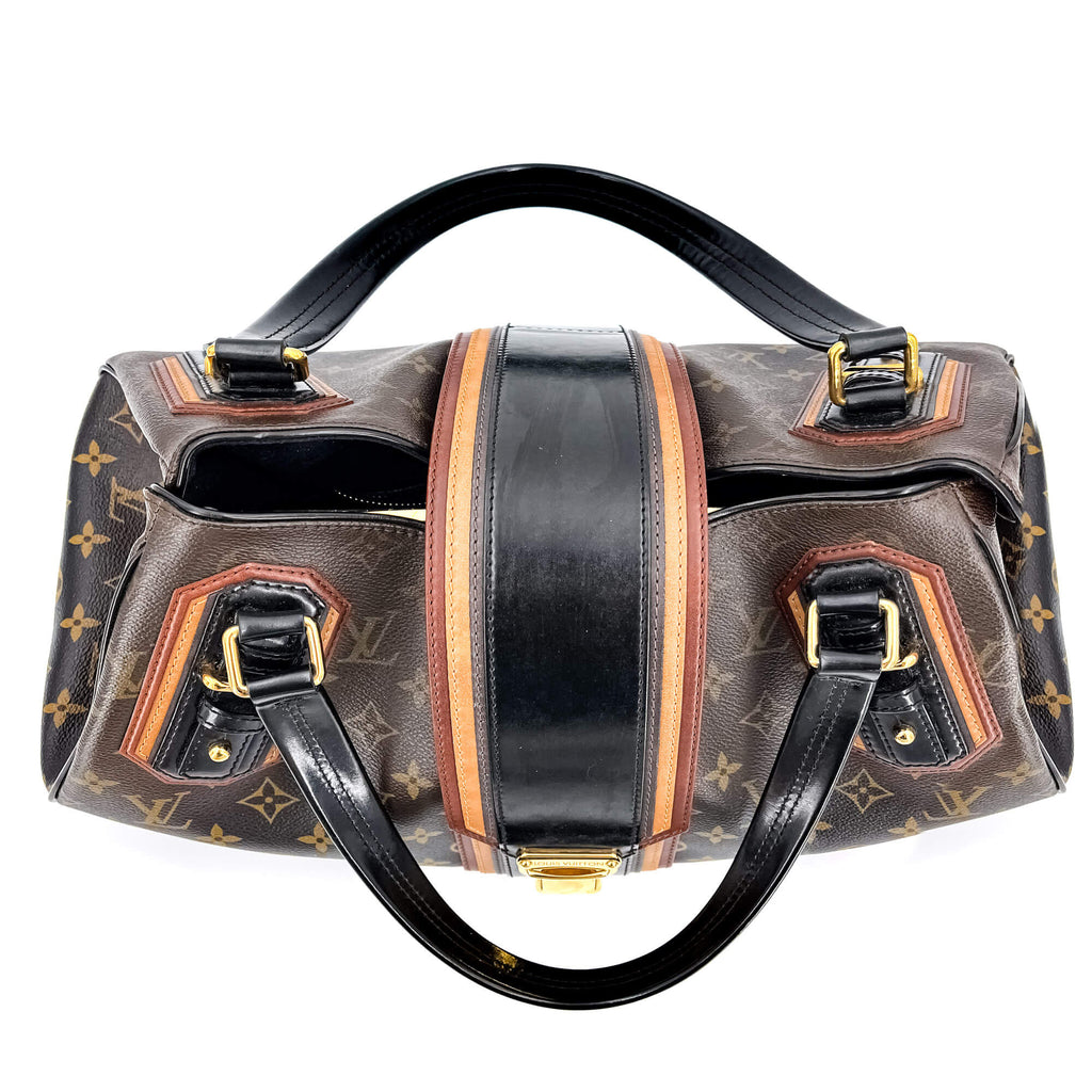 Mirage Griet Noir Monogram Canvas & Leather Bag