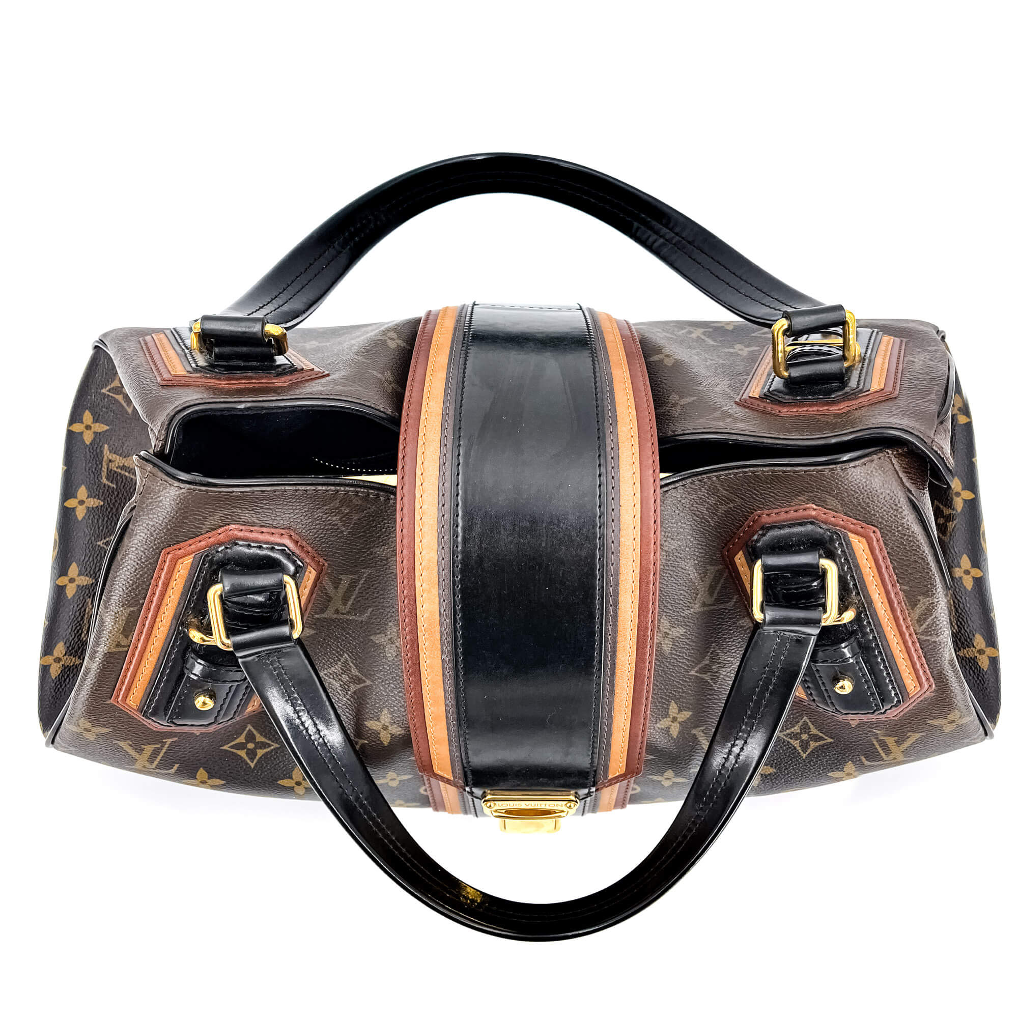 Mirage Griet Noir Monogram Canvas & Leather Bag