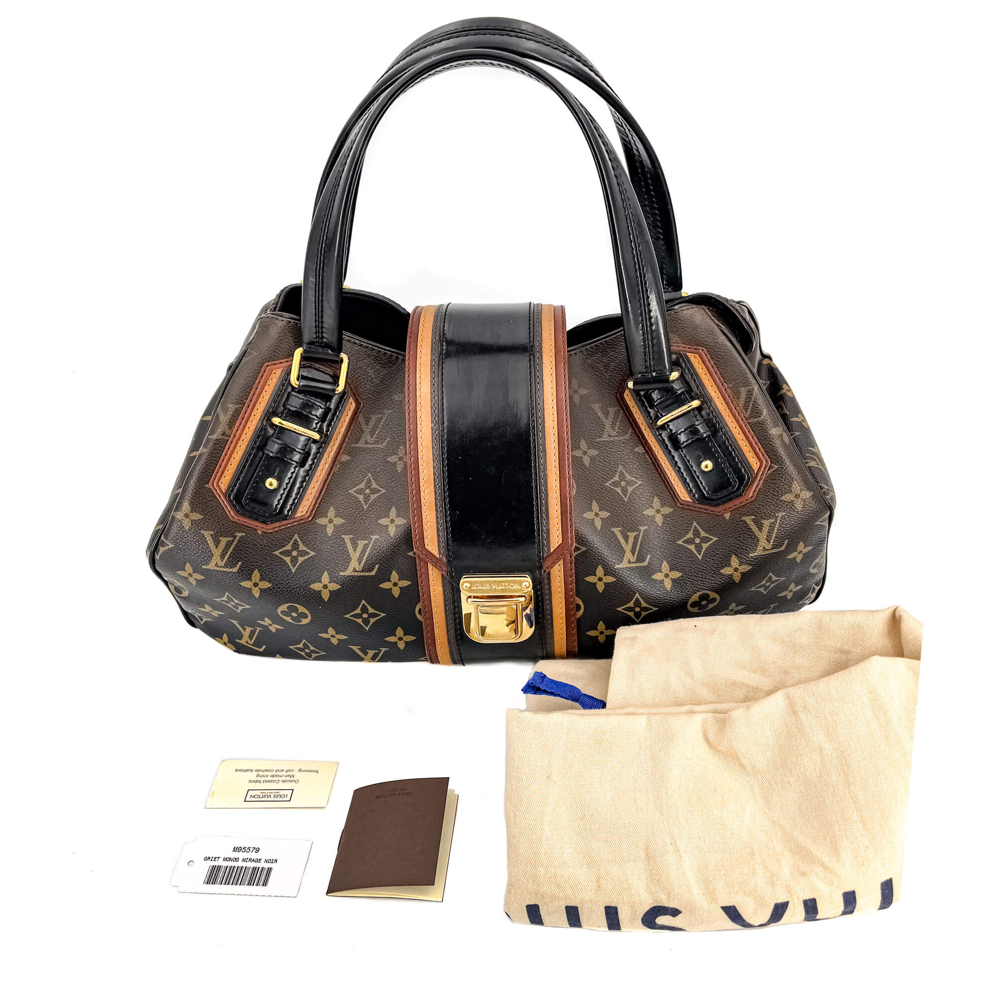 Mirage Griet Noir Monogram Canvas & Leather Bag